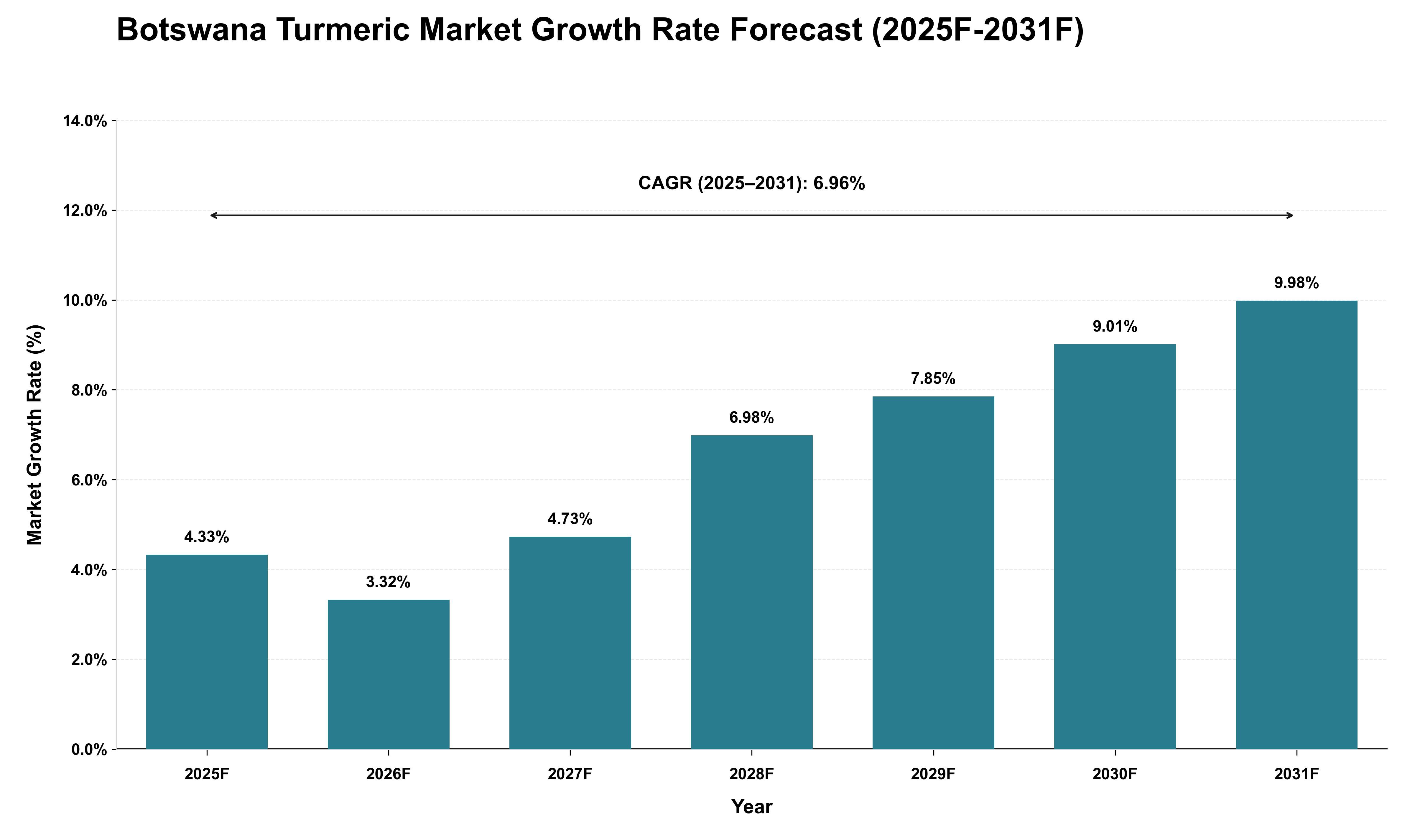 Botswana Turmeric Market Growth Rate Analysis (2025 - 2031)