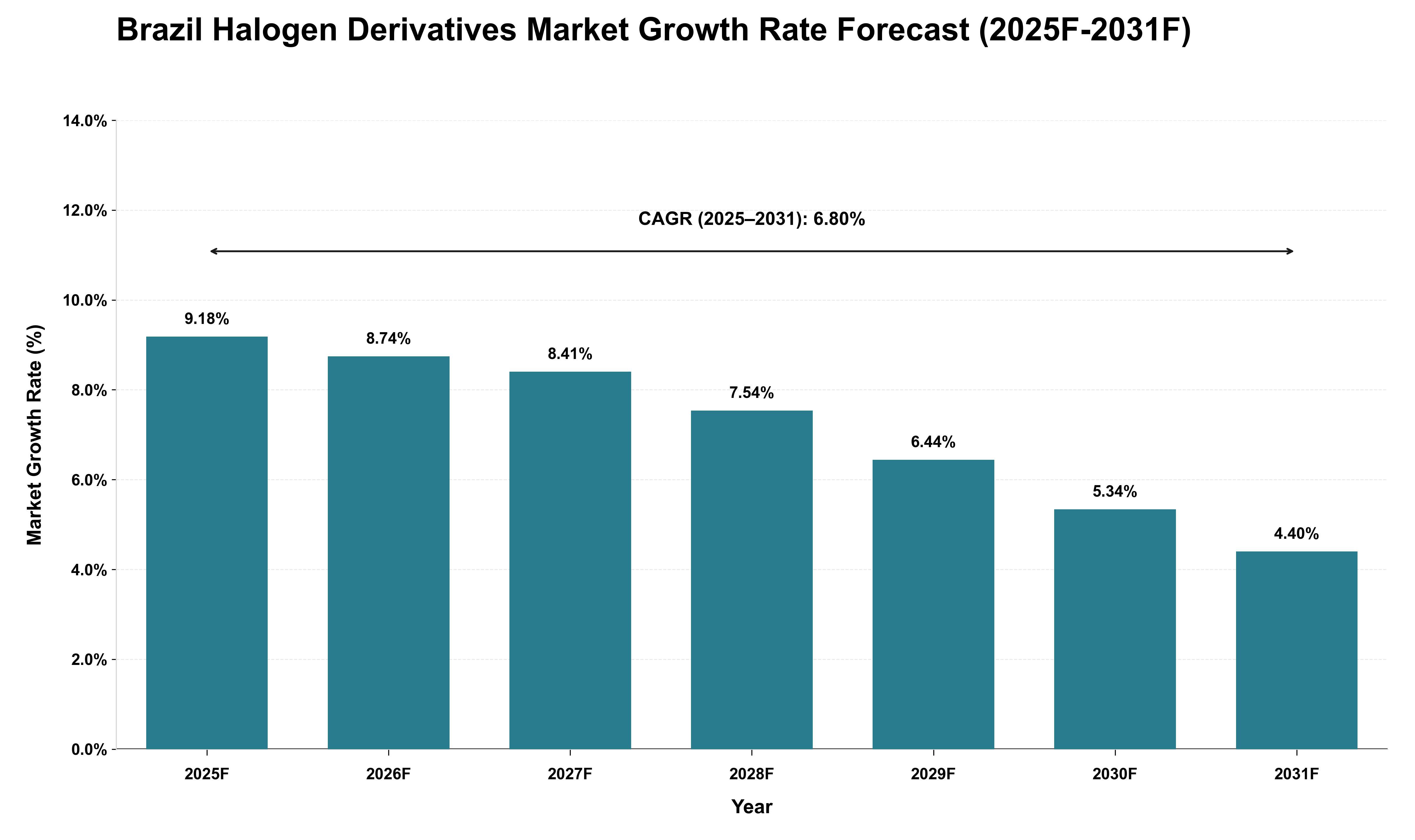 Brazil Halogen Derivatives Market Growth Rate Analysis (2025 - 2031)