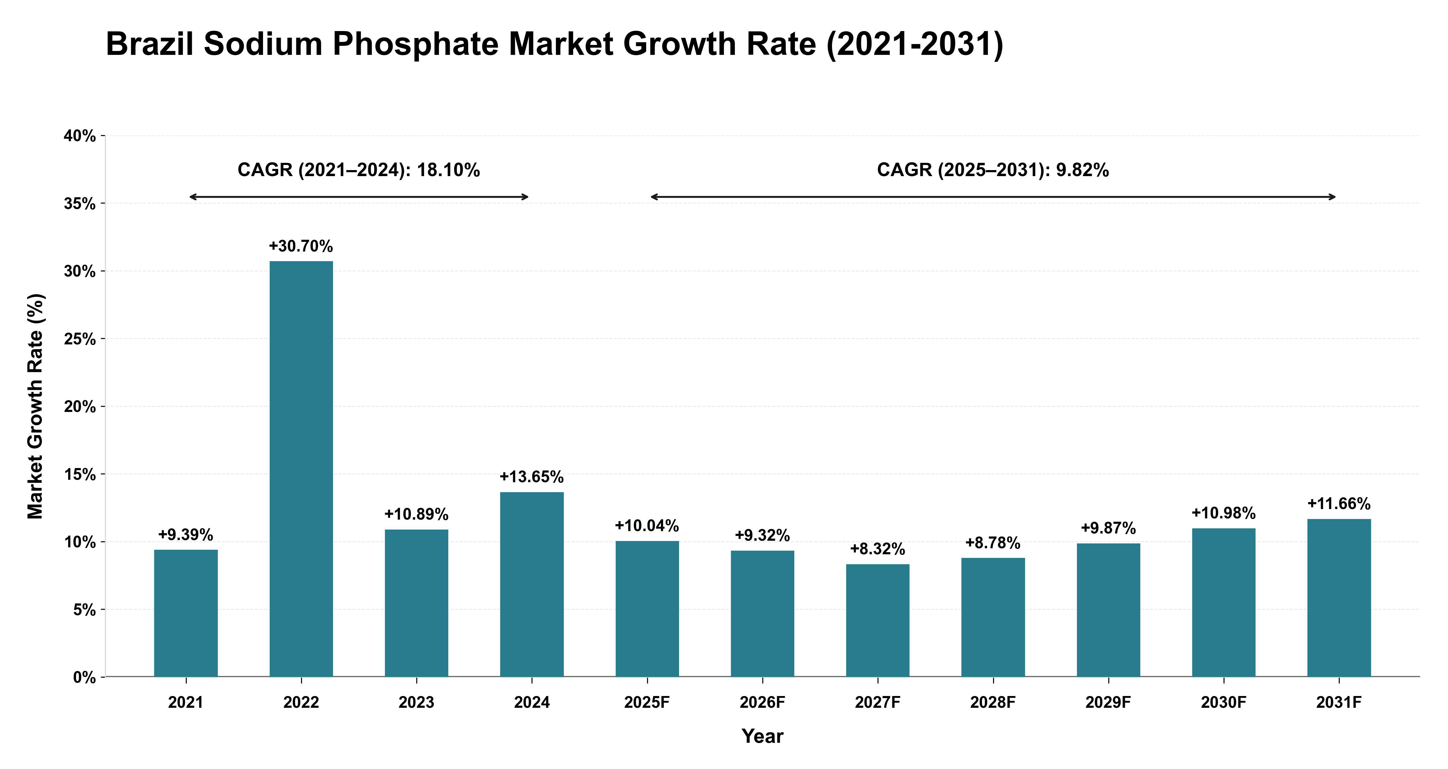 Brazil Sodium Phosphate Market Growth Rate Analysis (2021-2031)