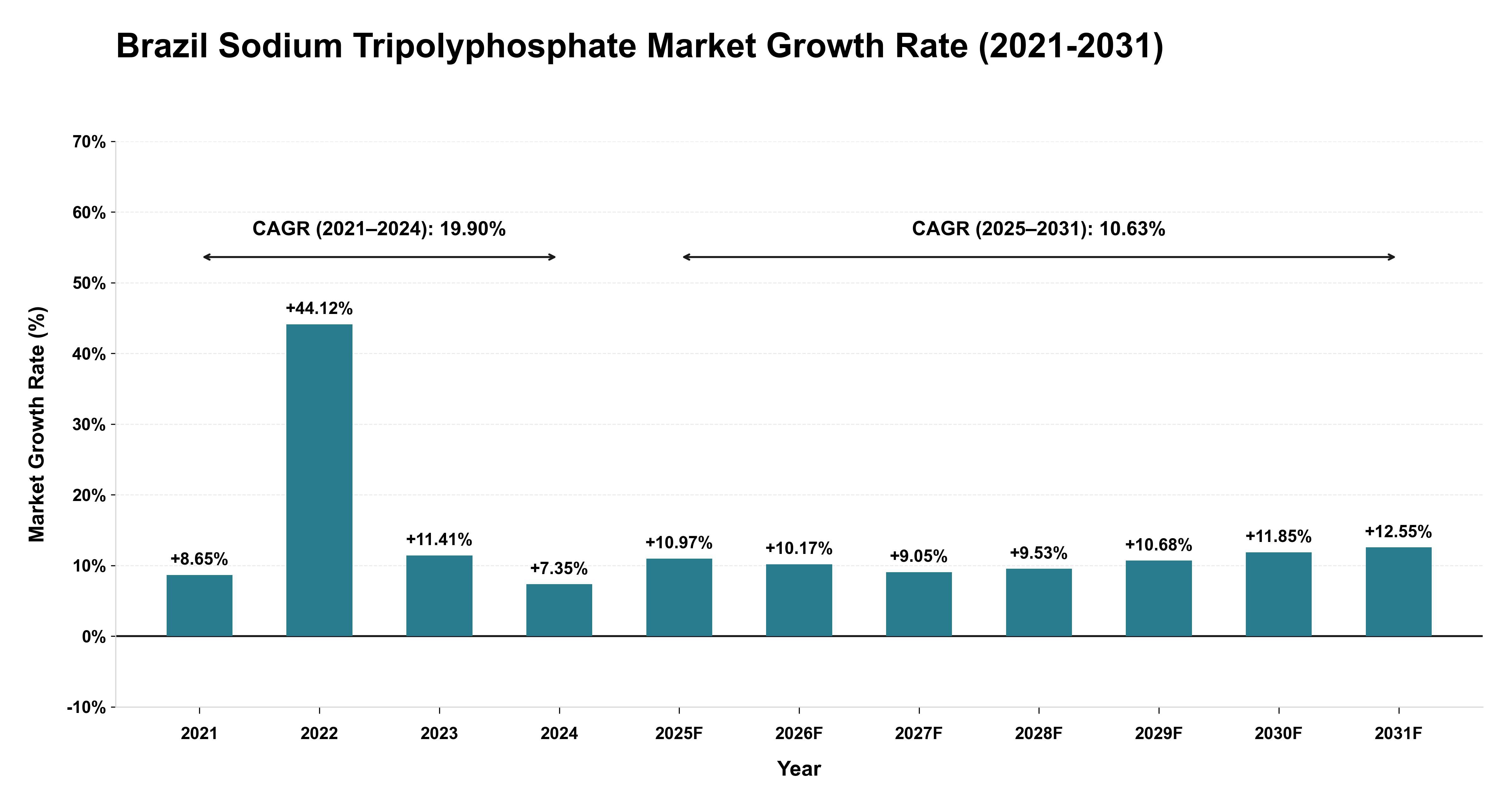 Brazil Sodium Tripolyphosphate Market Growth Rate Analysis (2021-2031)