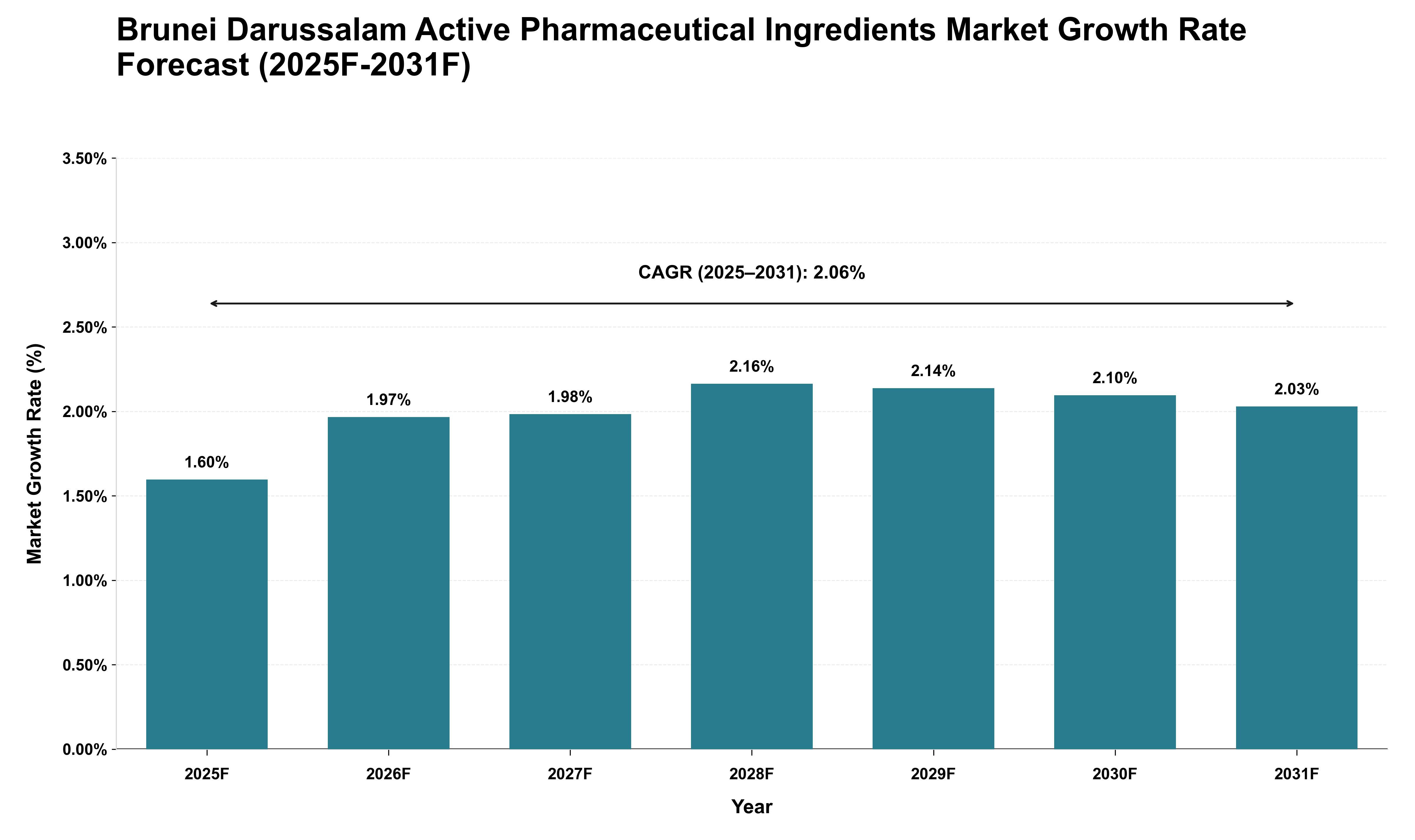 Brunei Darussalam Active Pharmaceutical Ingredients Market Growth Rate Analysis (2025 - 2031)