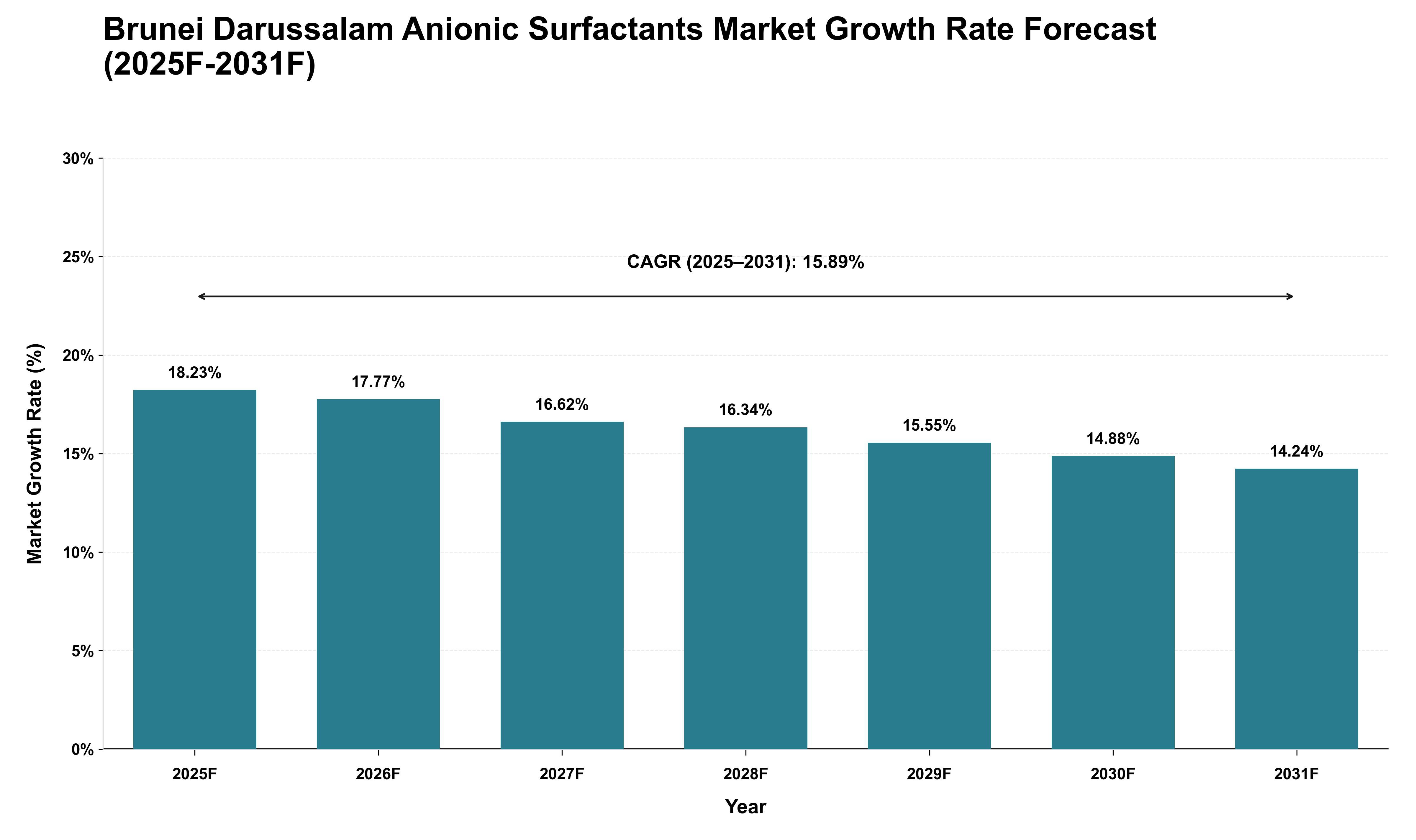 Brunei Darussalam Anionic Surfactants Market Growth Rate Analysis (2025 - 2031)