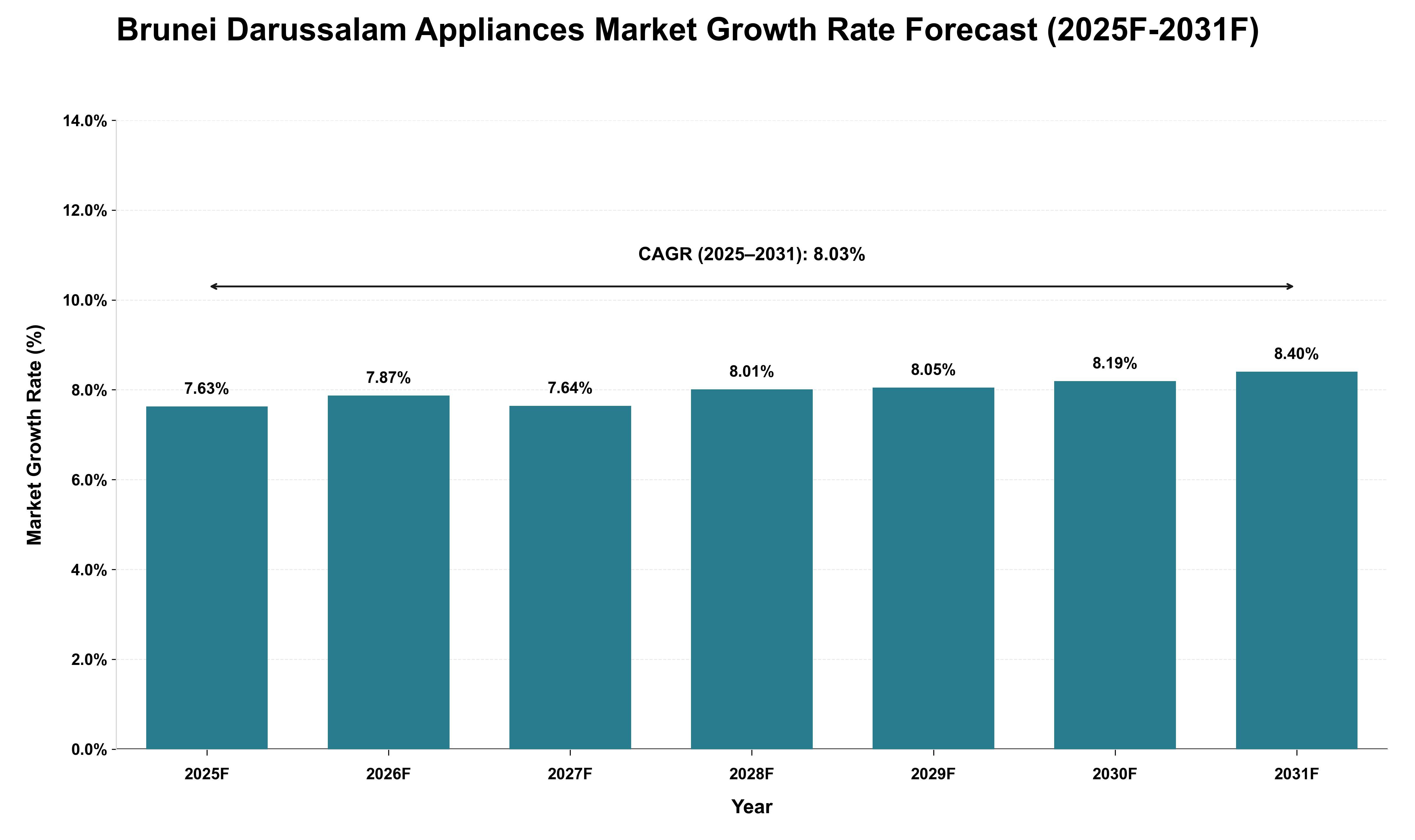 Brunei Darussalam Appliances Market Growth Rate Analysis (2025 - 2031)