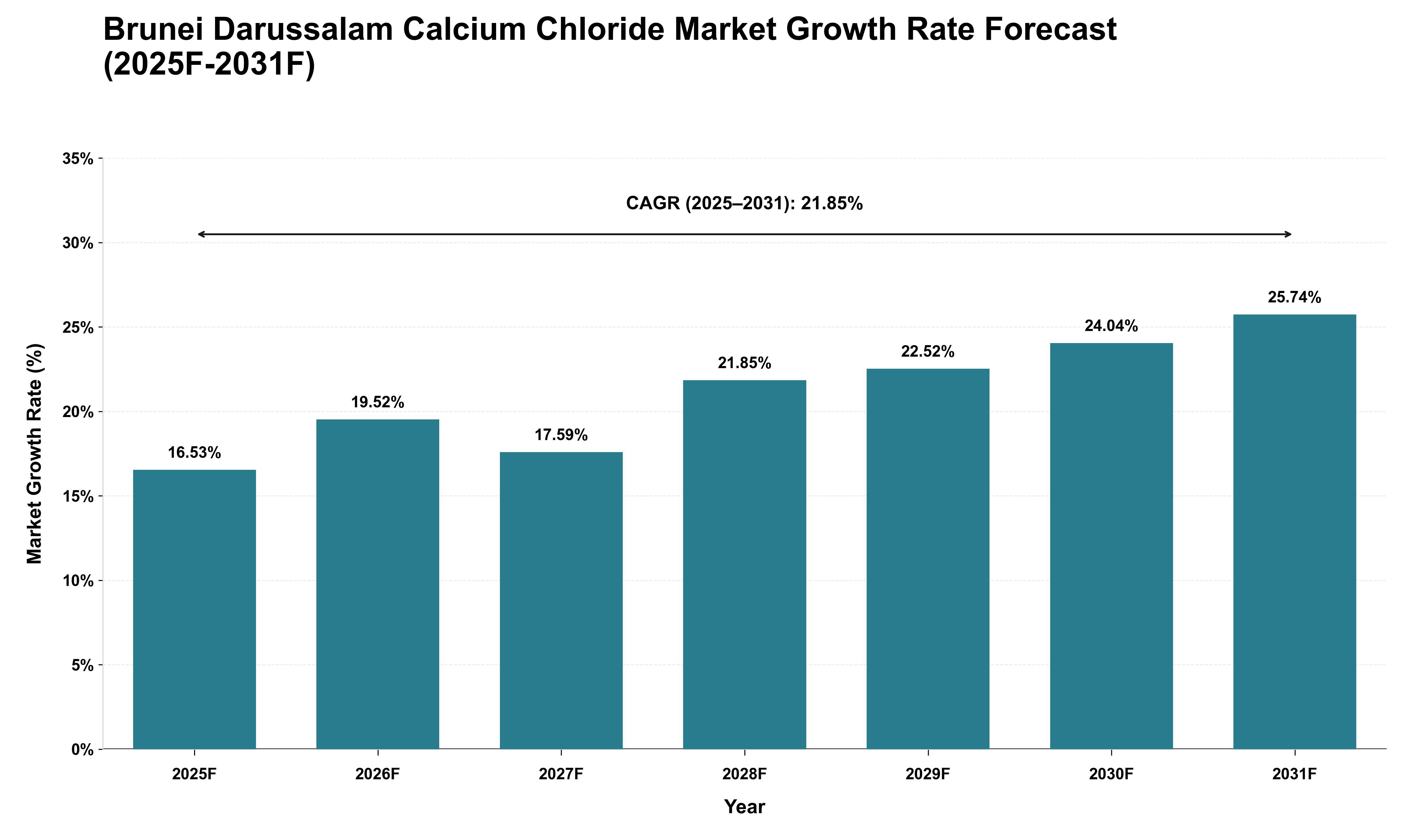 Brunei Darussalam Calcium Chloride Market Growth Rate Analysis (2025 - 2031)