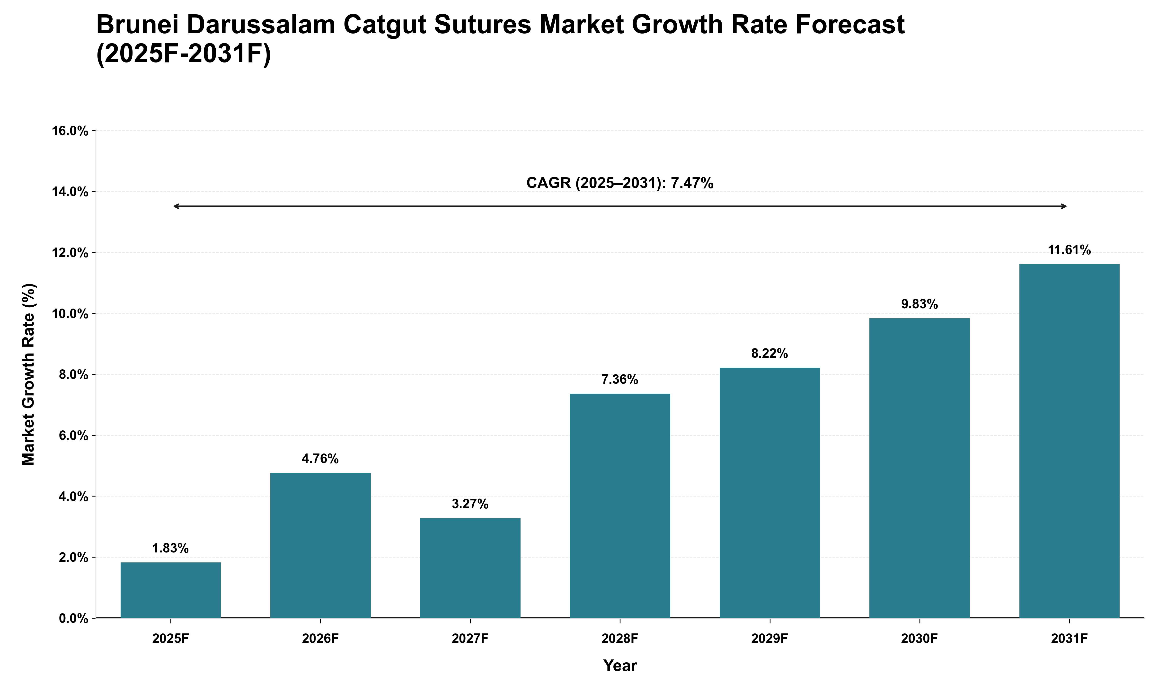 Brunei Darussalam Catgut Sutures Market Growth Rate Analysis (2025 - 2031)