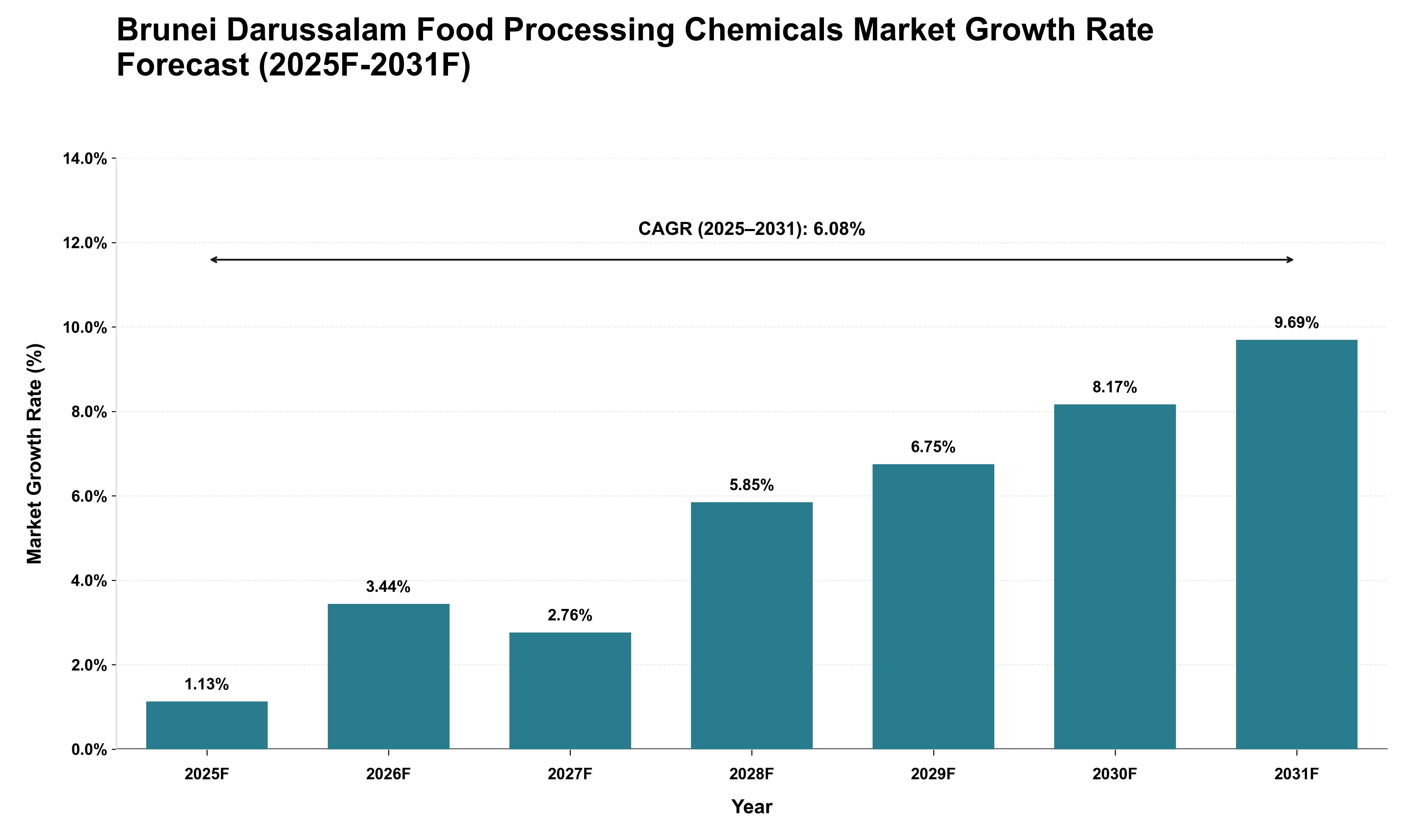 Brunei Darussalam Food Processing Chemicals Market Growth Rate Analysis (2025 - 2031)
