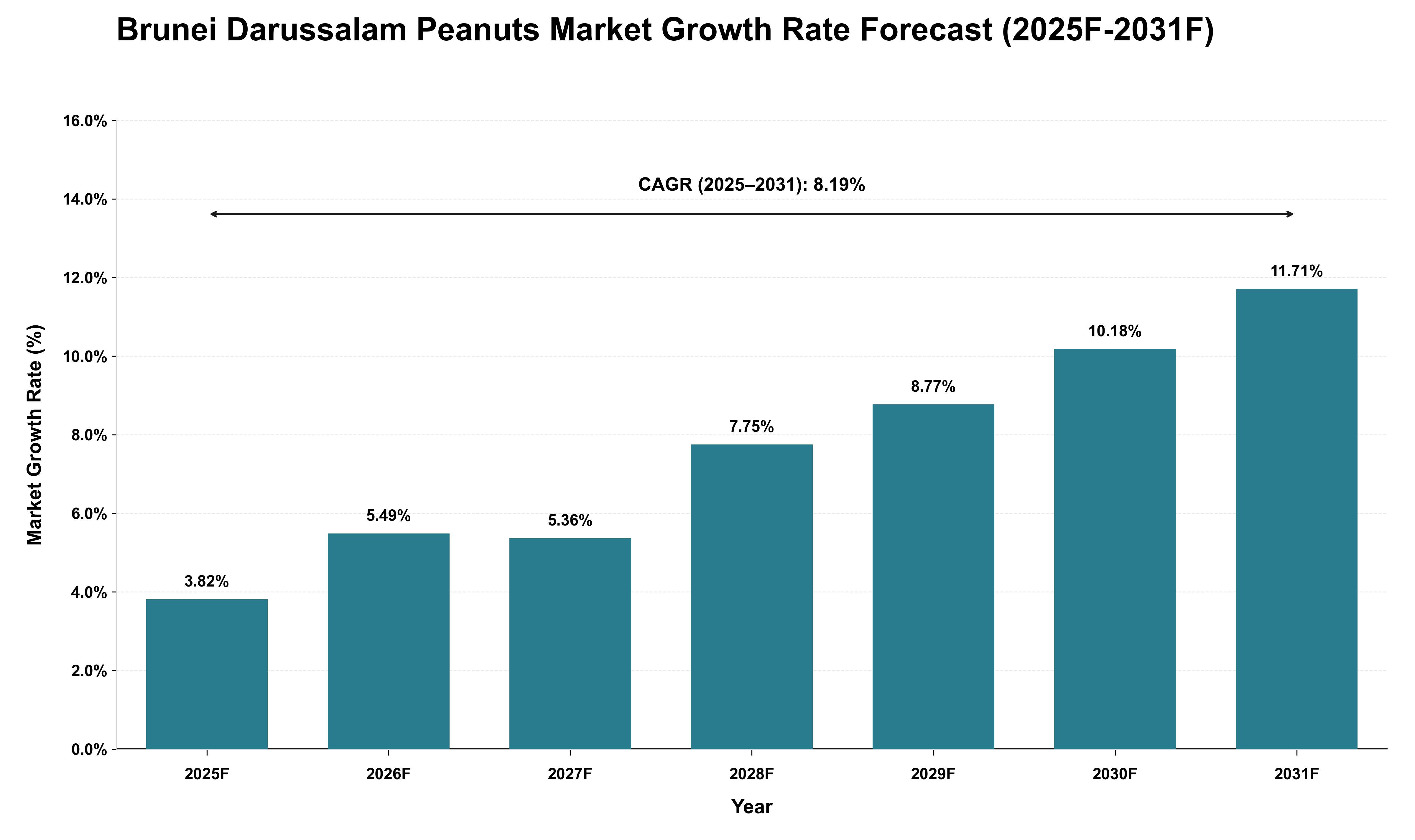 Brunei Darussalam Peanuts Market Growth Rate Analysis (2025 - 2031)