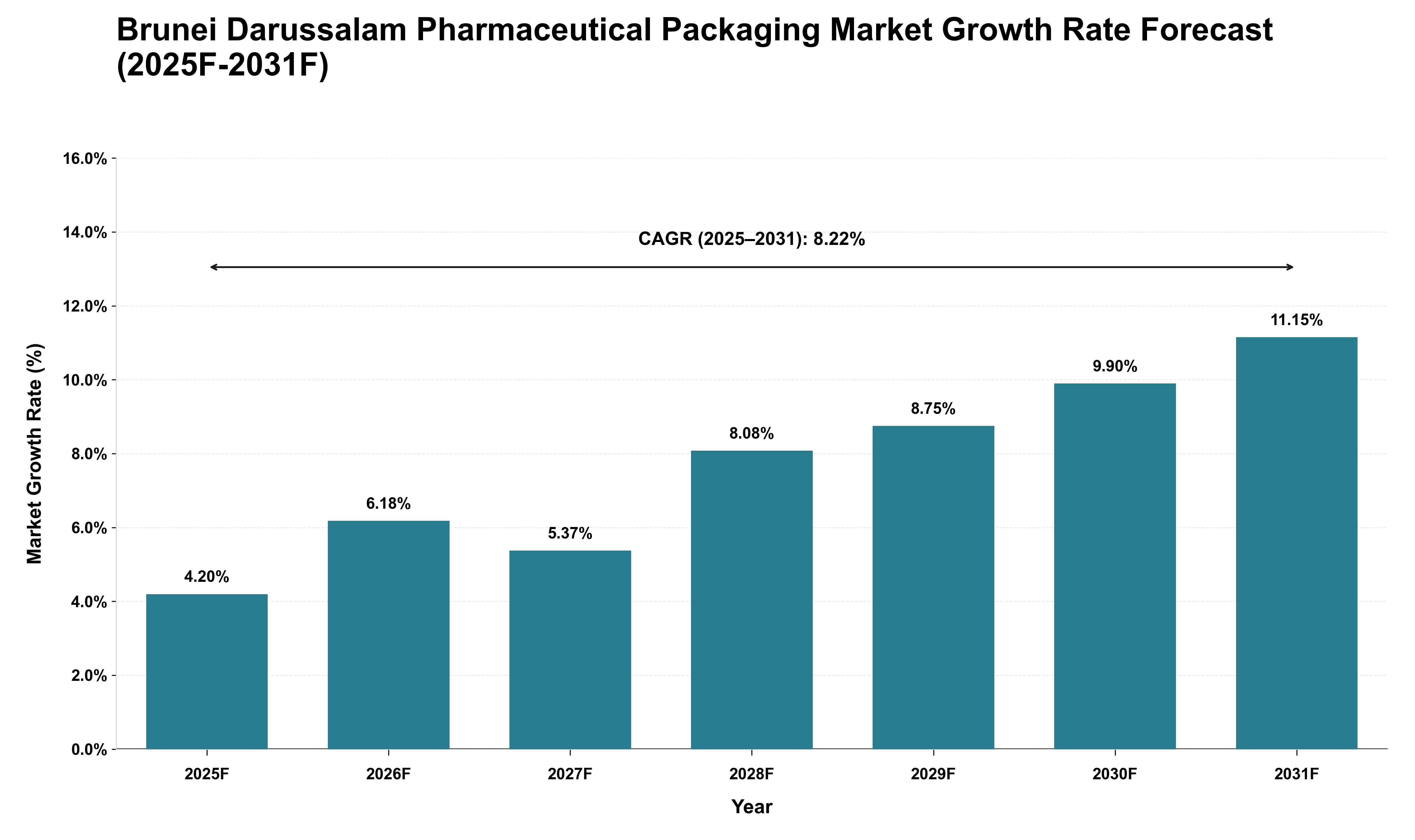 Brunei Darussalam Pharmaceutical Packaging Market Growth Rate Analysis (2025 - 2031)
