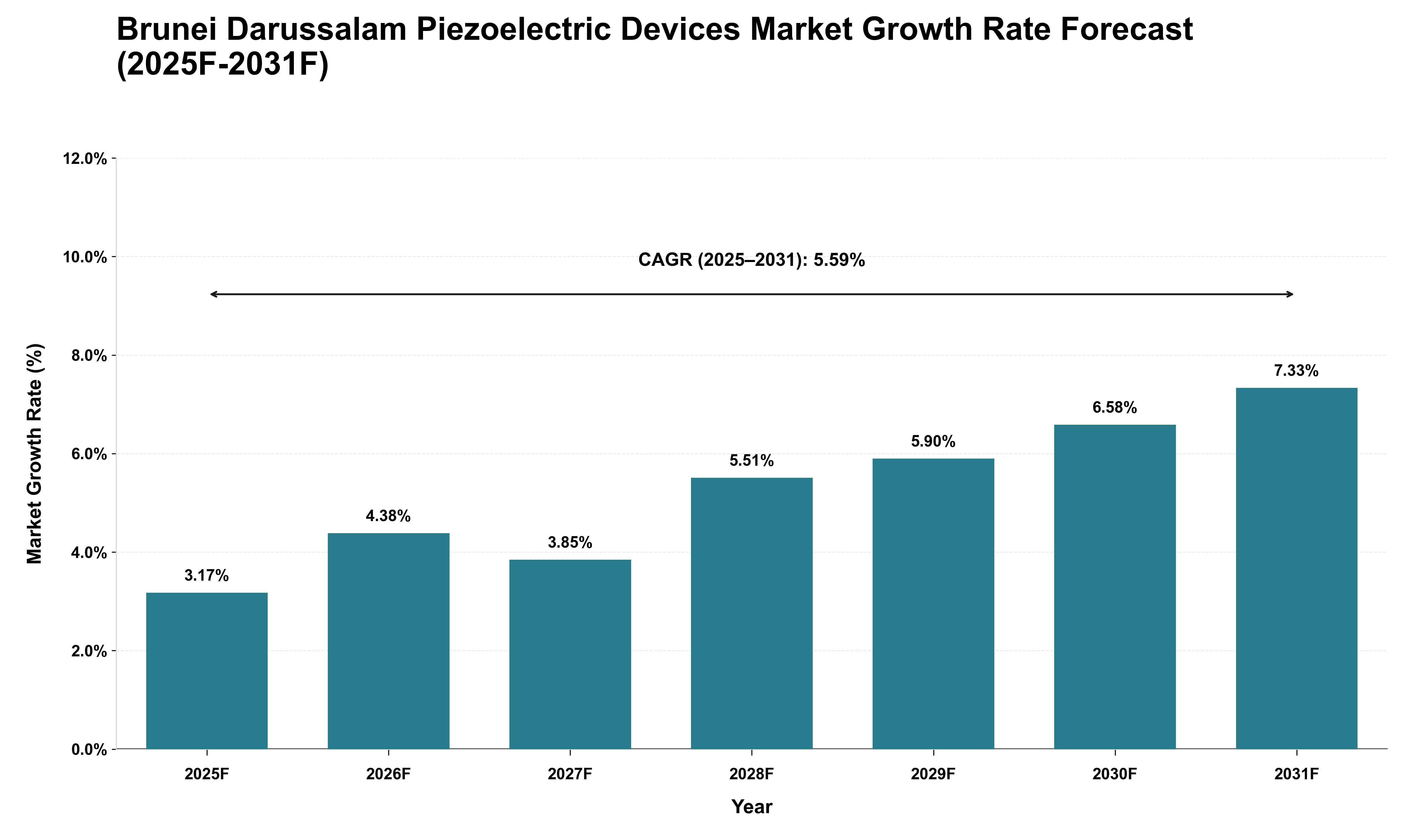 Brunei Darussalam Piezoelectric Devices Market Growth Rate Analysis (2025 - 2031)