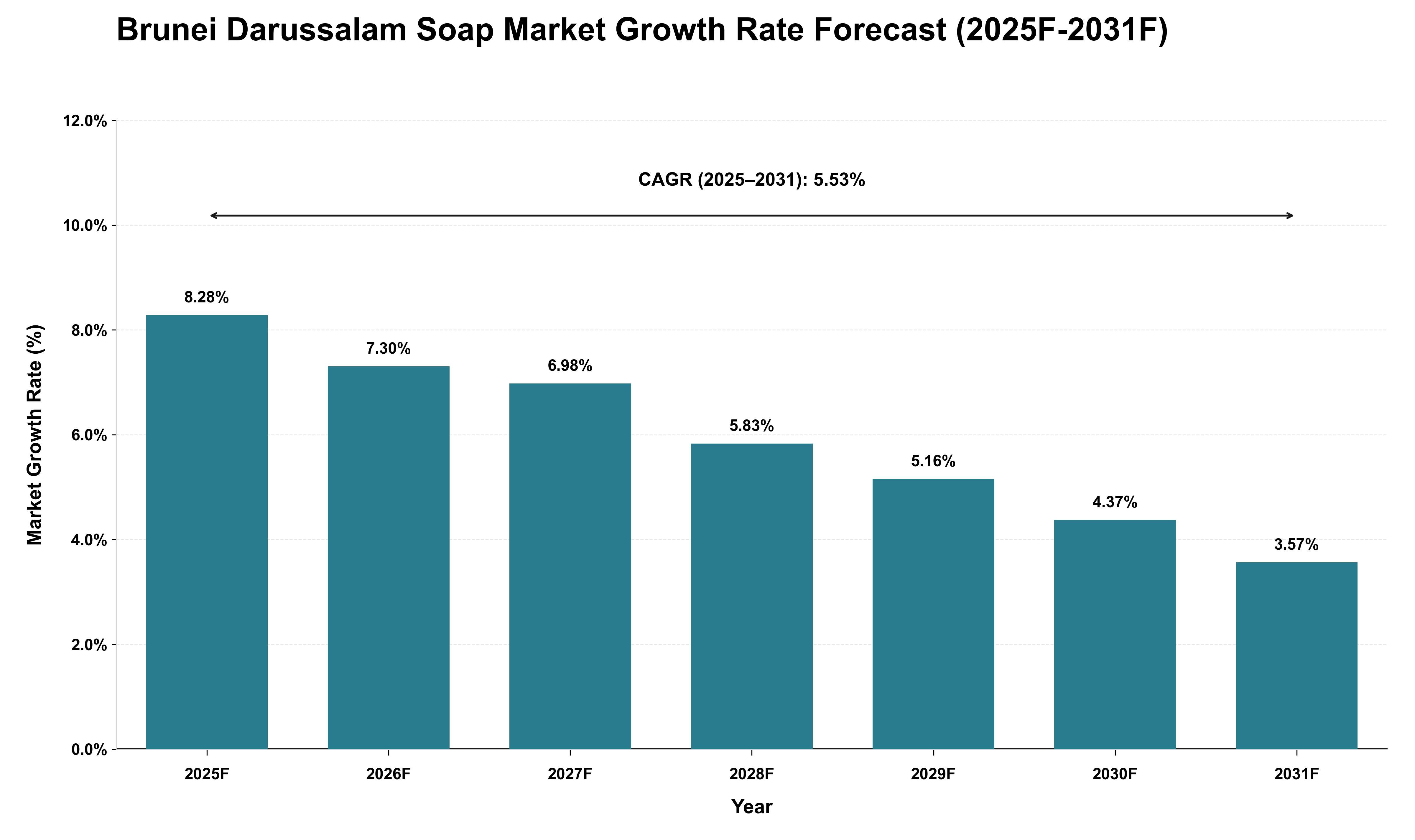 Brunei Darussalam Soap Market Growth Rate Analysis (2025 - 2031)