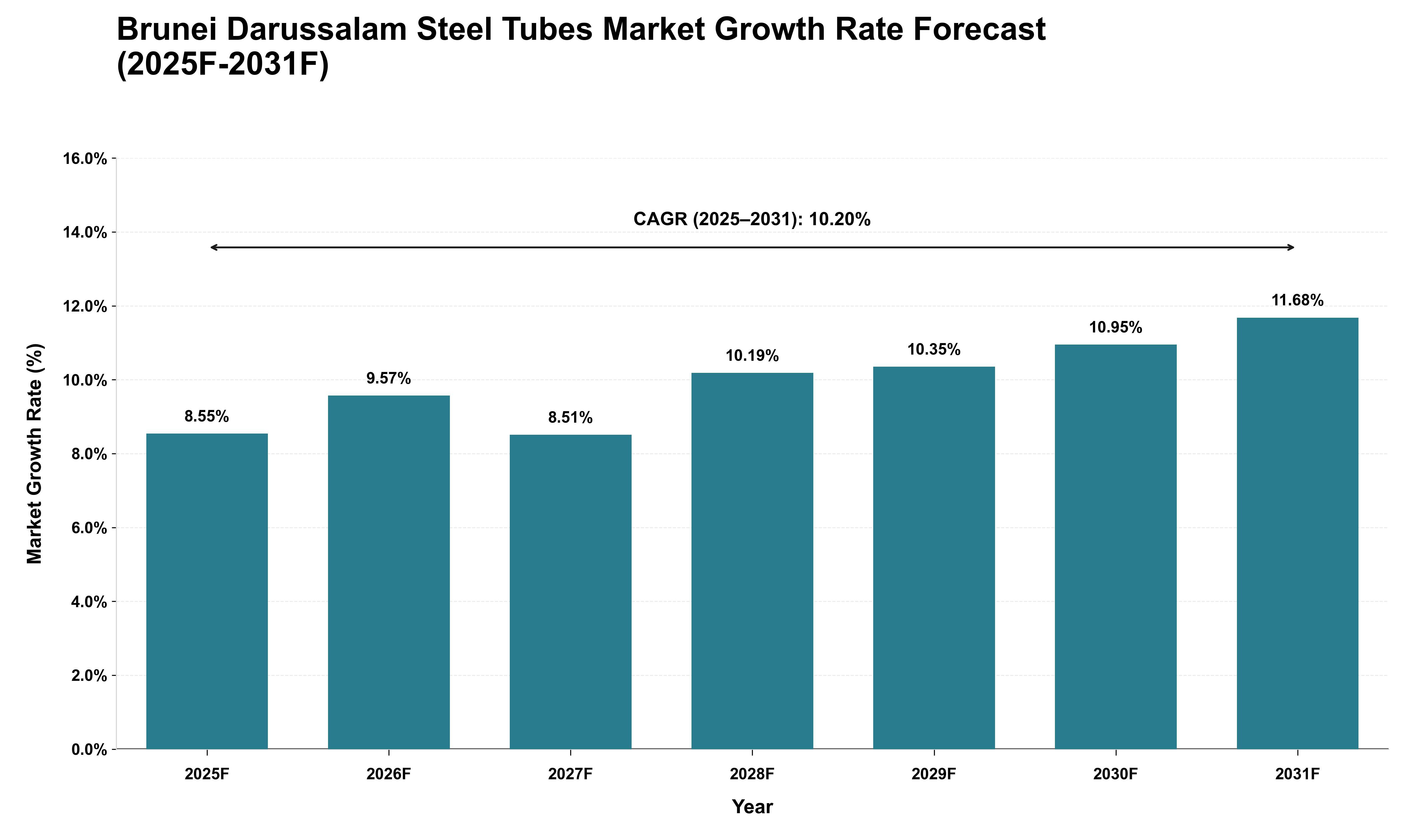 Brunei Darussalam Steel Tubes Market Growth Rate Analysis (2025 - 2031)