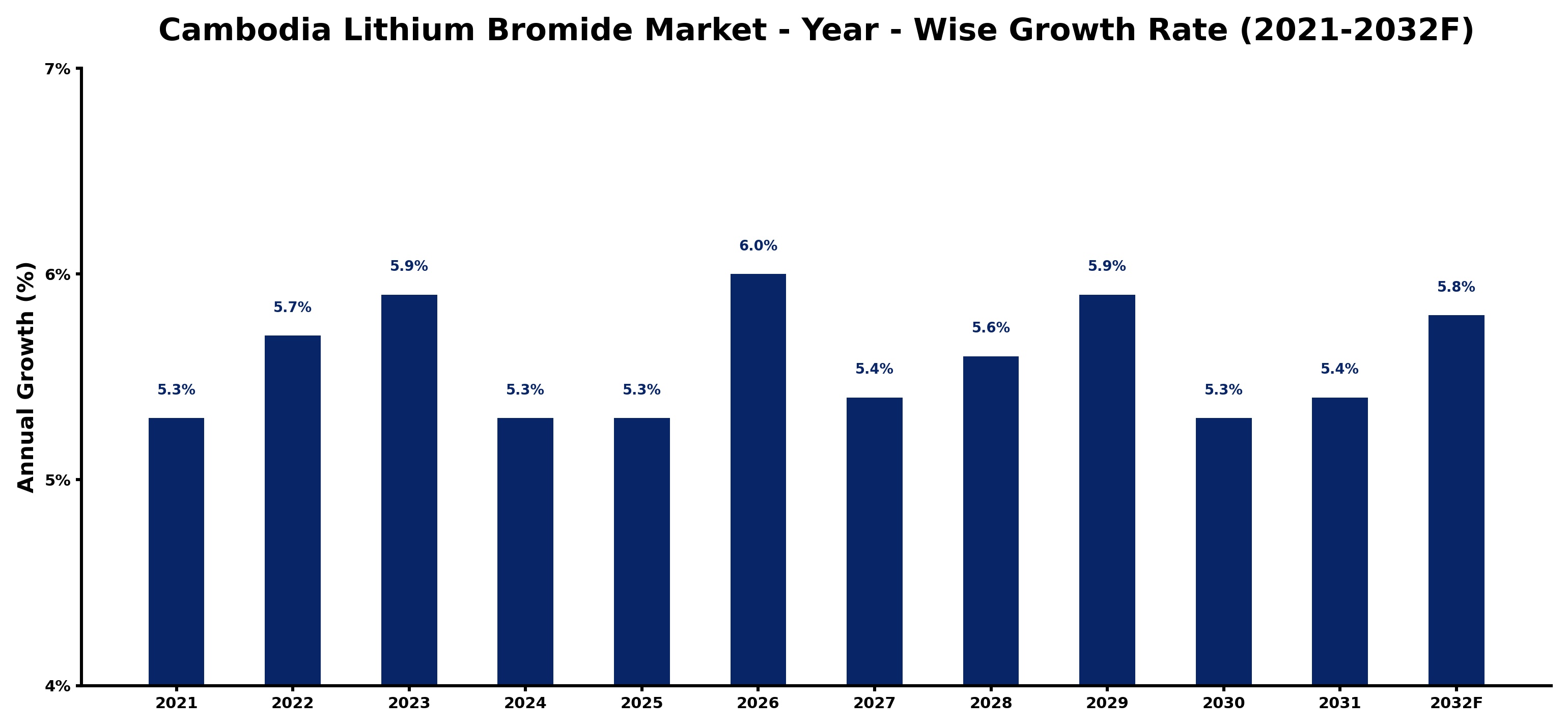 Cambodia Lithium Bromide Market Year-wise Growth Rate and Key Drivers