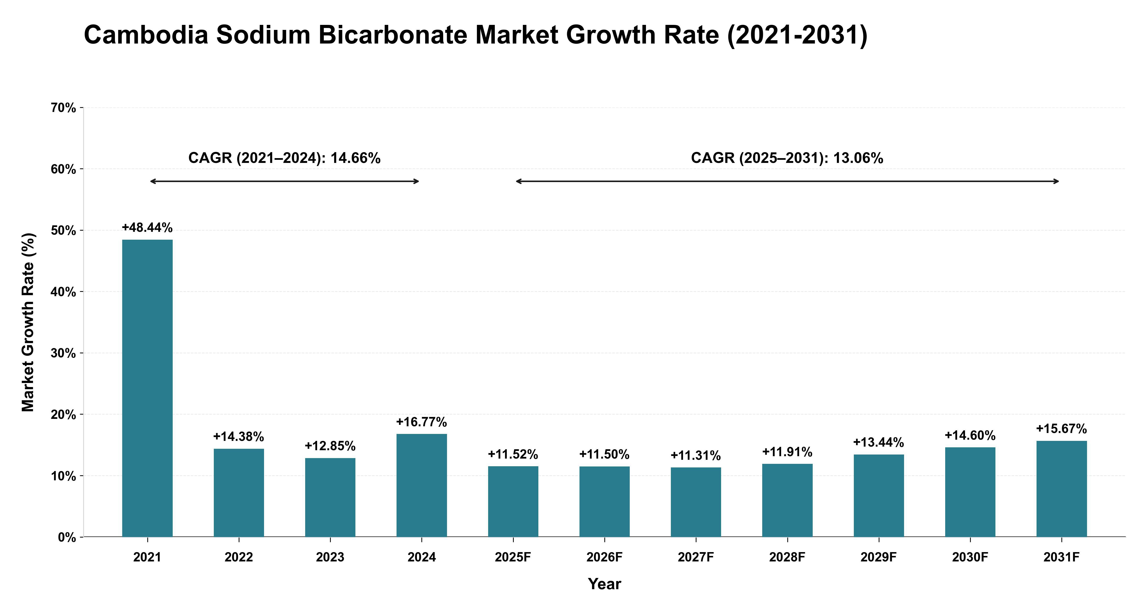 Cambodia Sodium Bicarbonate Market Growth Rate Analysis (2021-2031)