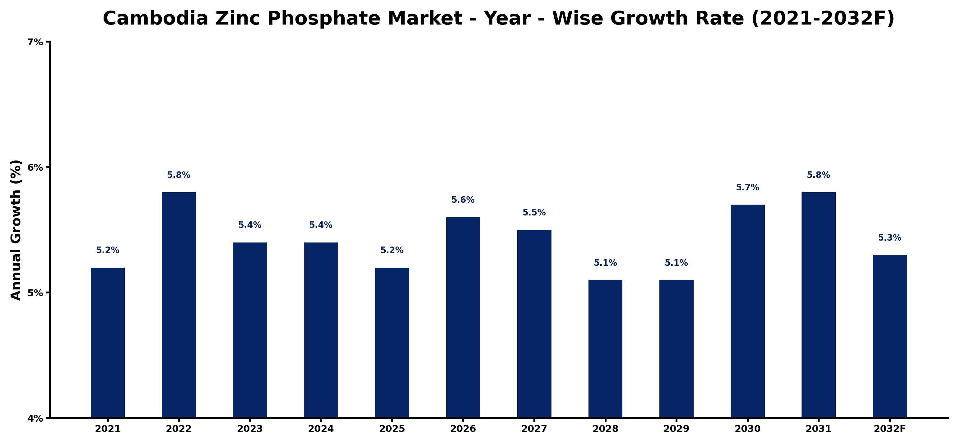 Cambodia Zinc Phosphate Market Year-wise Growth Rate and Key Drivers