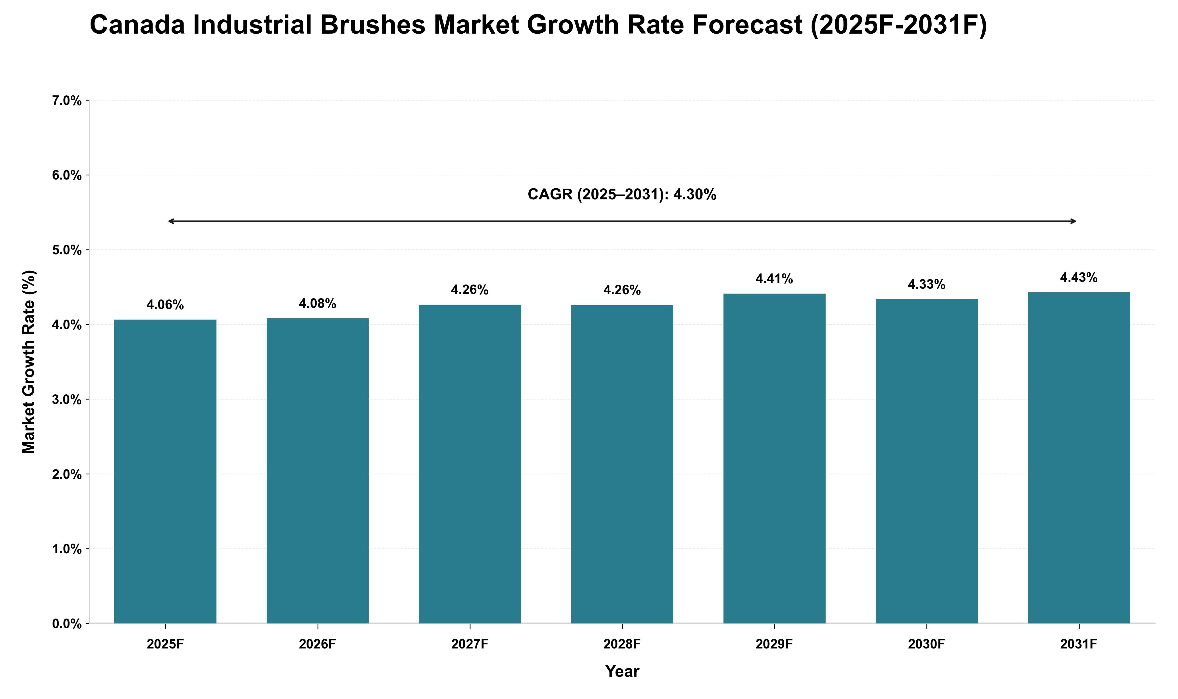 Canada Industrial Brushes Market Growth Rate Analysis (2025 - 2031)