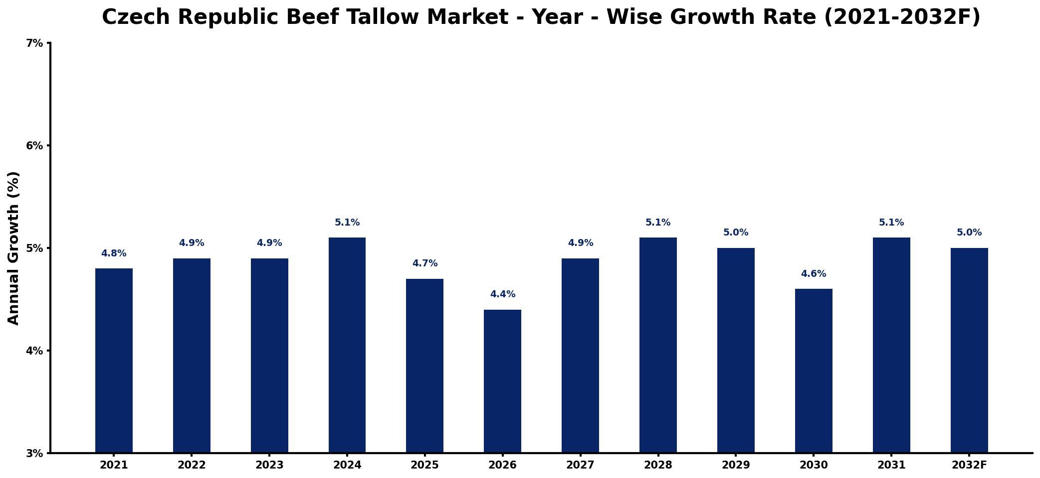 Czech Republic Beef Tallow Market Year-wise Growth Rate and Key Drivers
