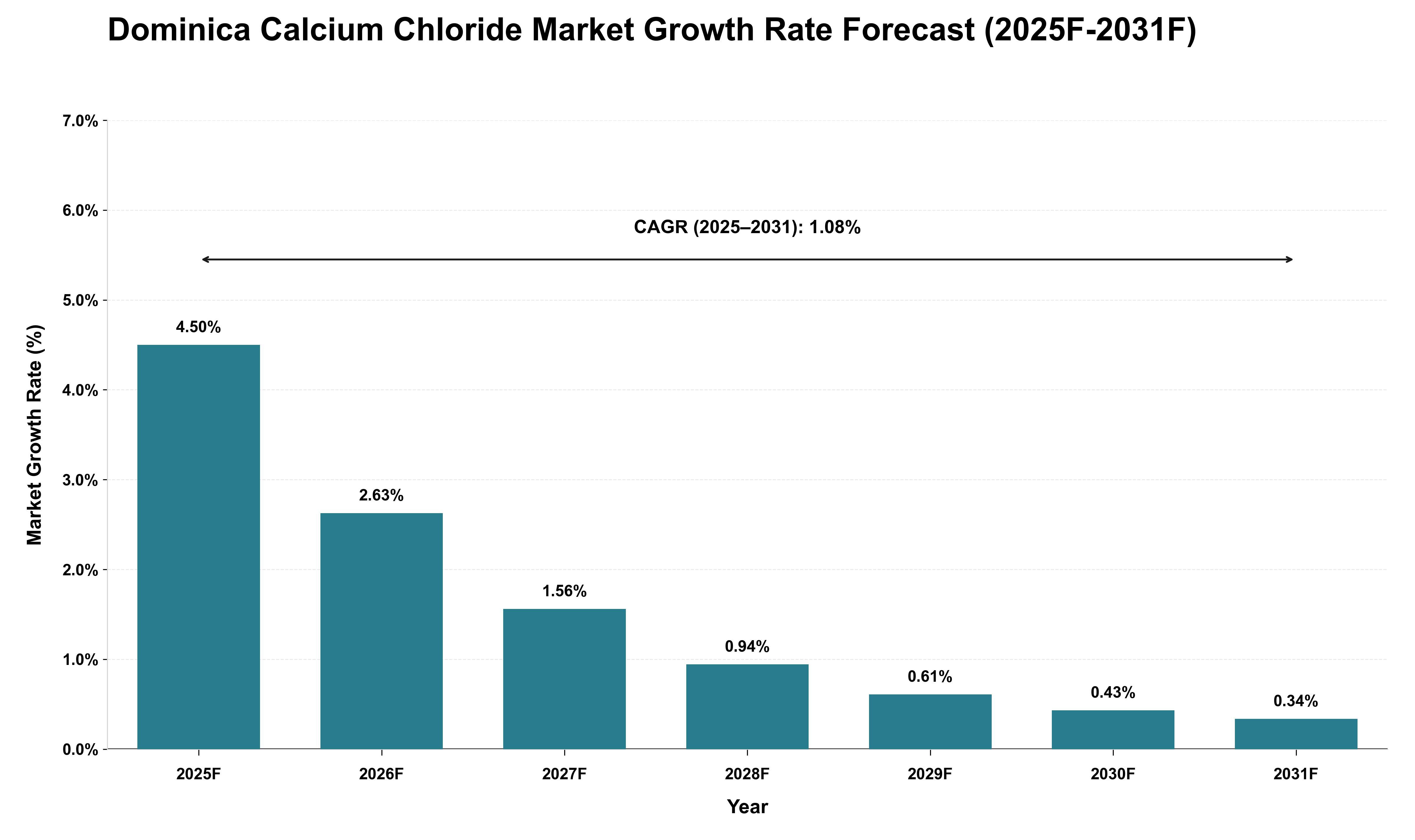 Dominica Calcium Chloride Market Growth Rate Analysis (2025 - 2031)
