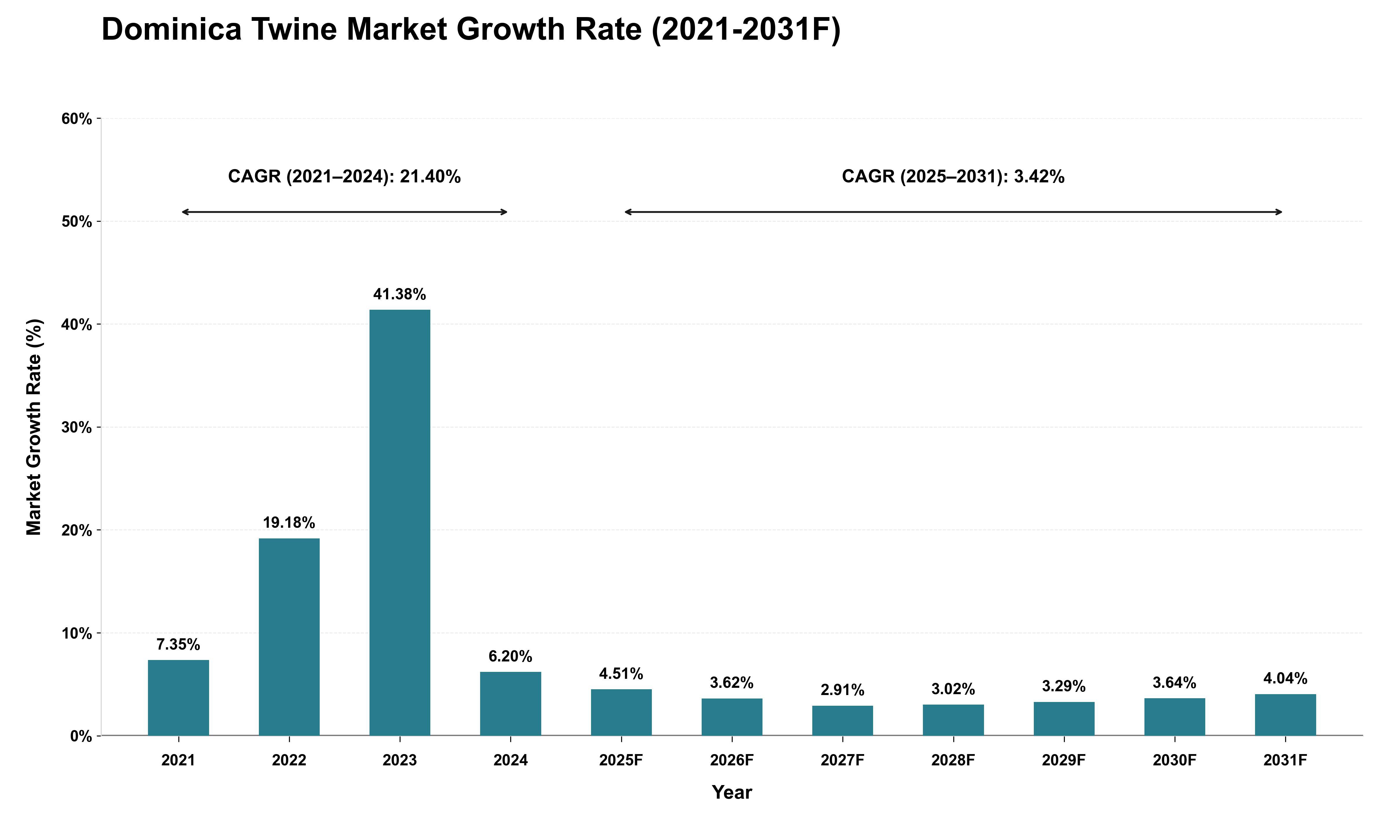 Dominica Twine Market Growth Rate Analysis (2021 - 2031)