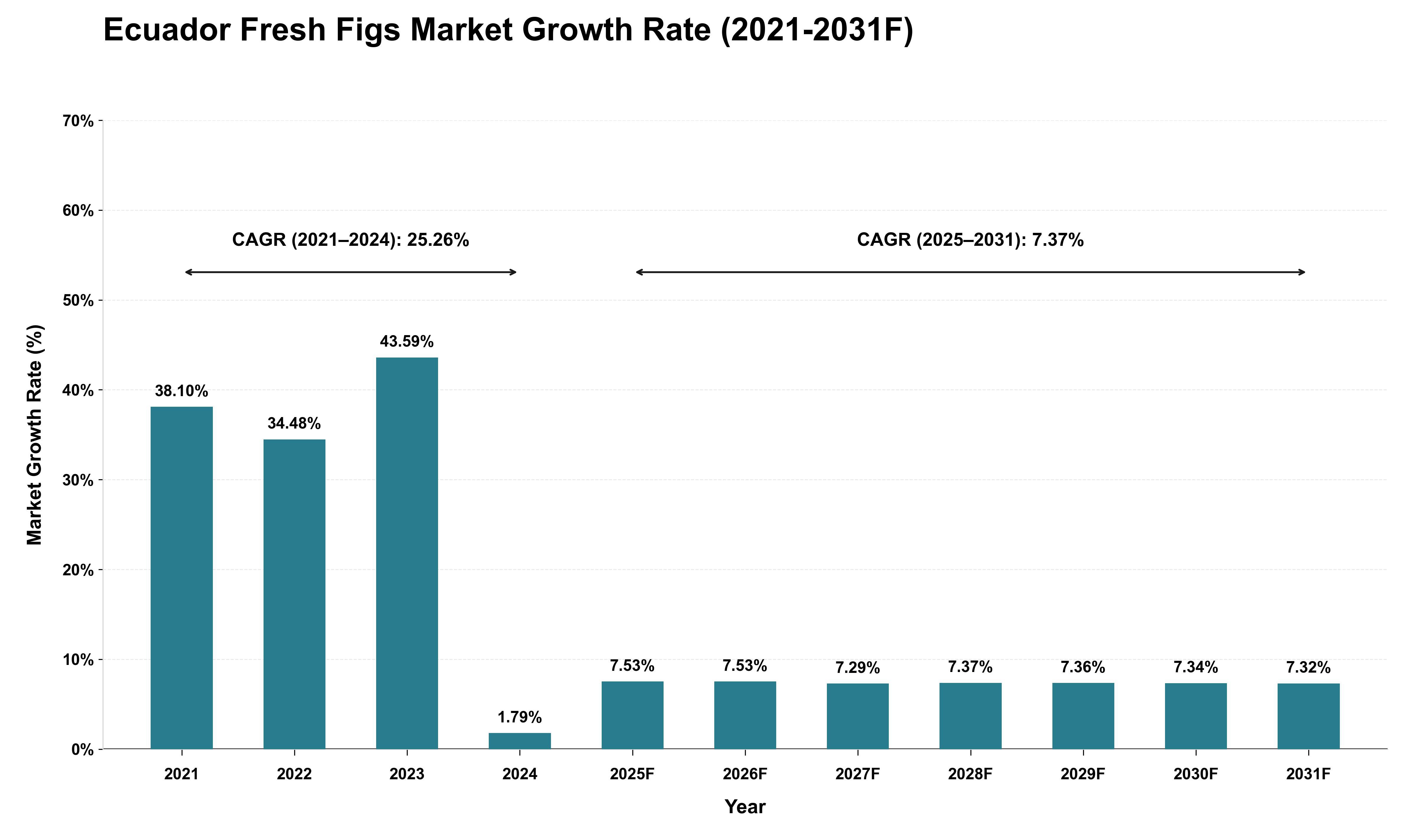 Ecuador Fresh Figs Market Growth Rate Analysis (2021 - 2031)