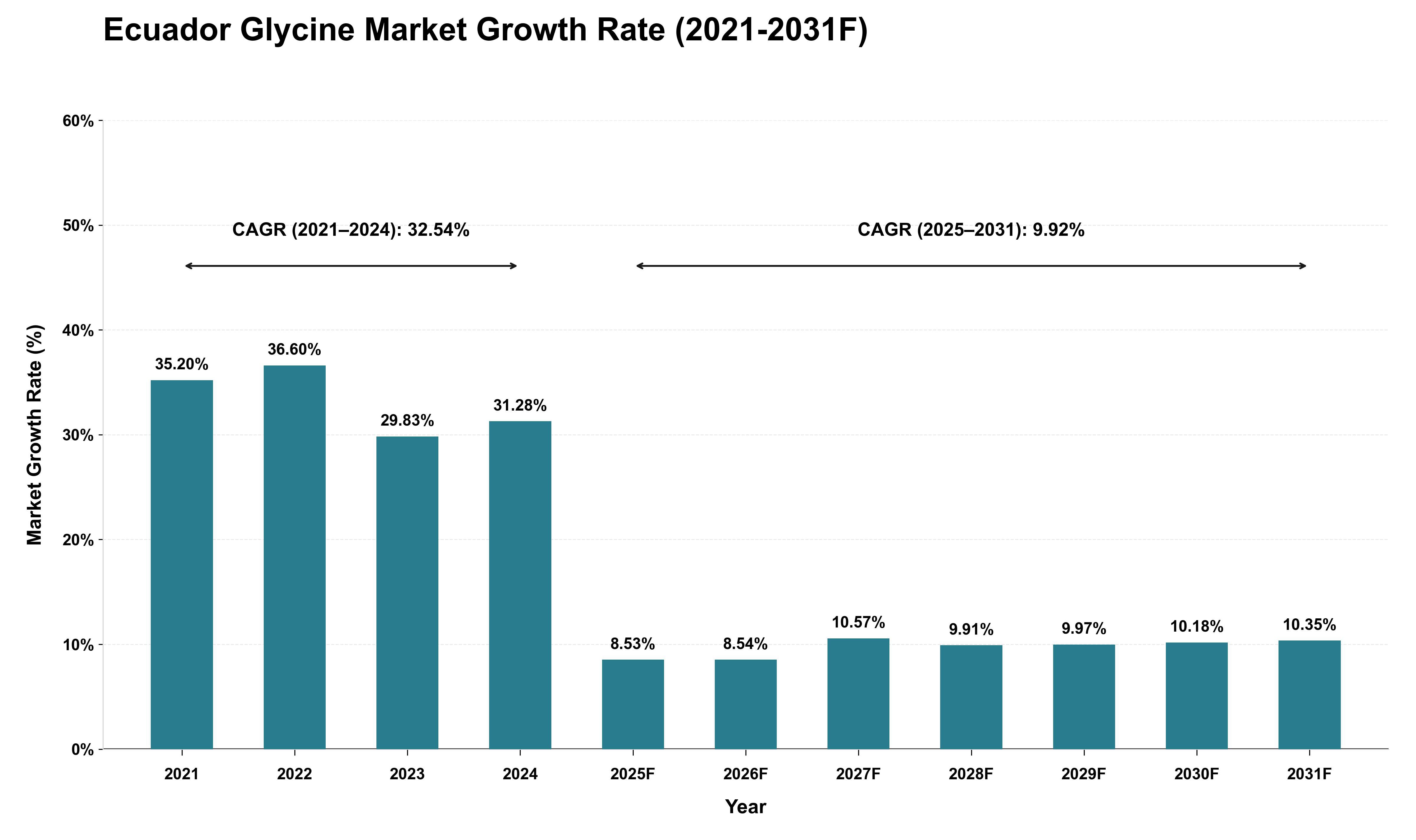 Ecuador Glycine Market Growth Rate Analysis (2021 - 2031)