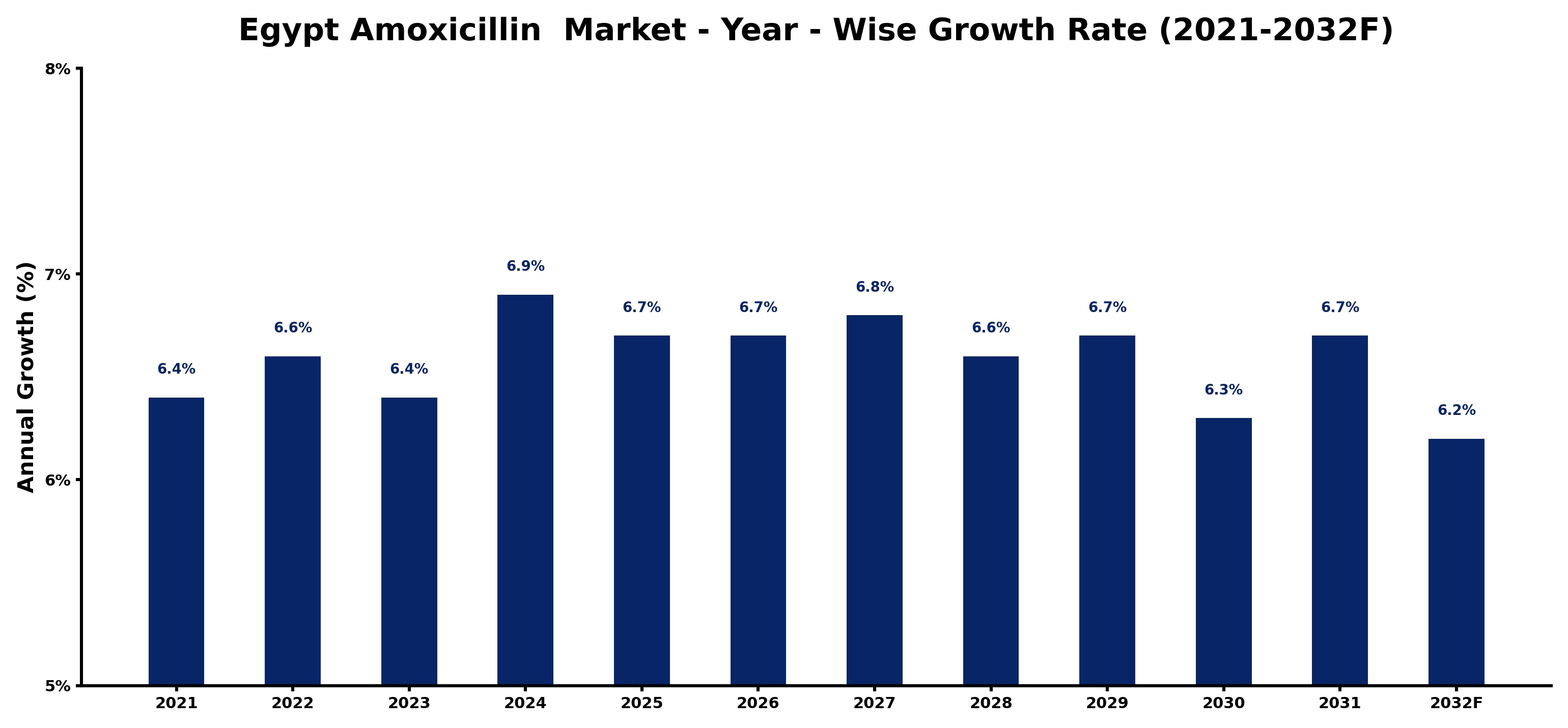 Egypt Amoxicillin  Market Year-wise Growth Rate and Key Drivers