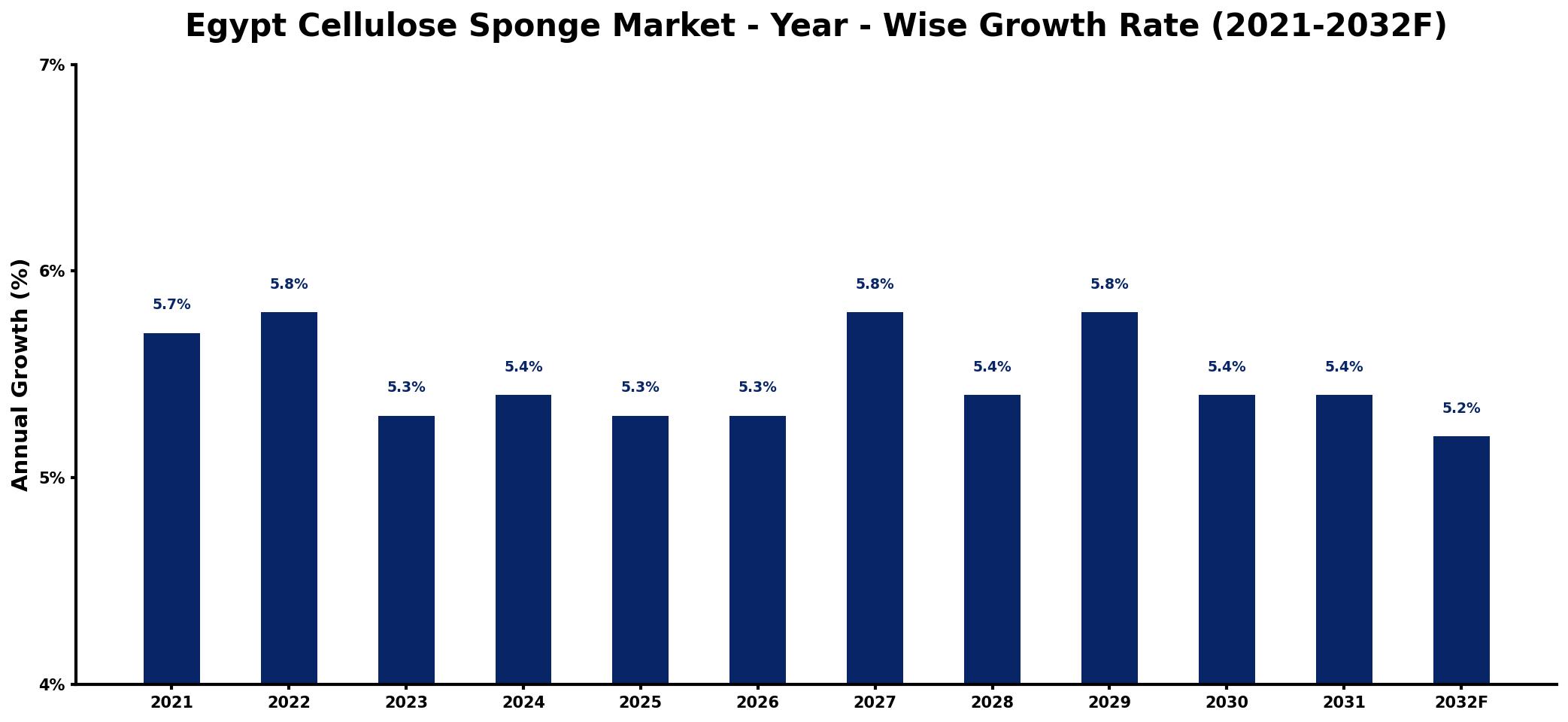 Egypt Cellulose Sponge Market Year-wise Growth Rate and Key Drivers