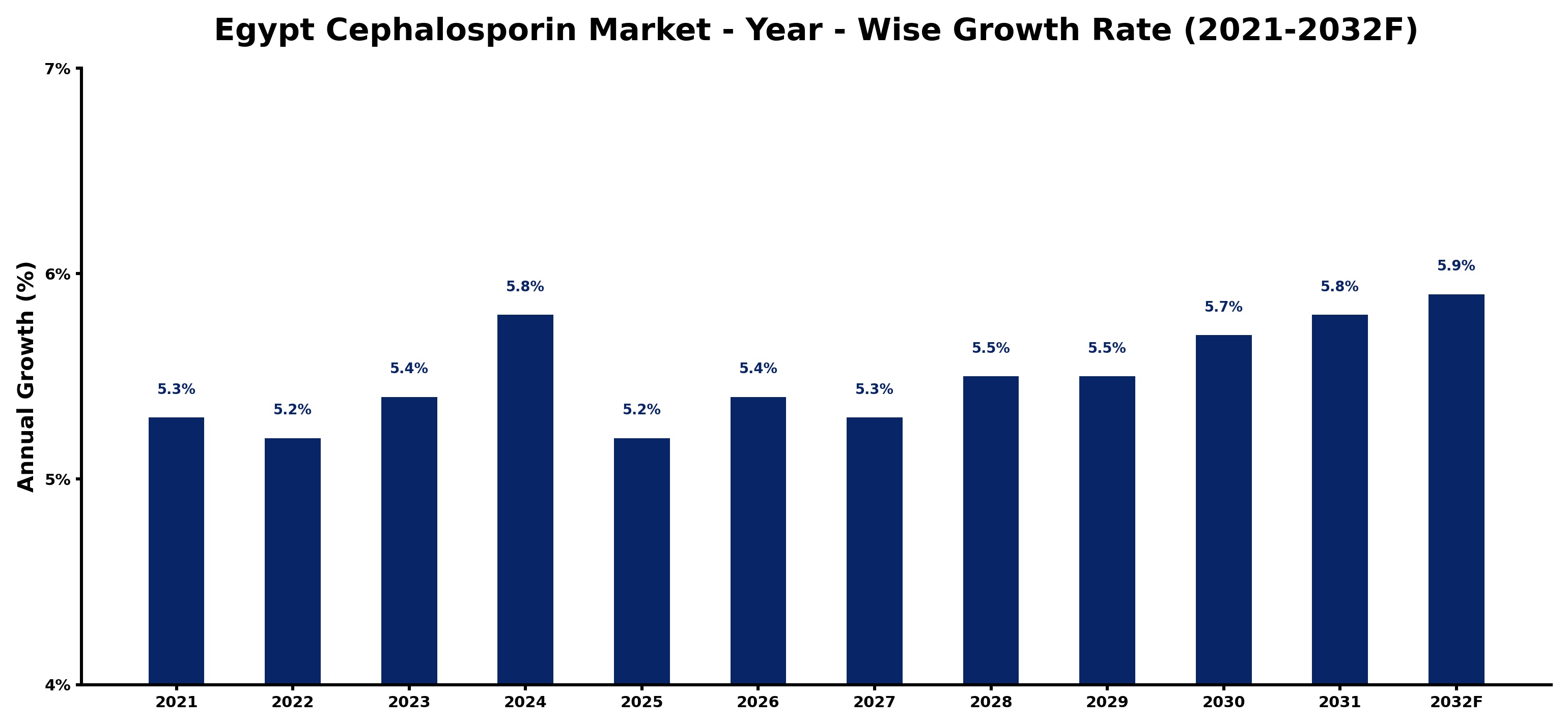 Egypt Cephalosporin Market Year-wise Growth Rate and Key Drivers