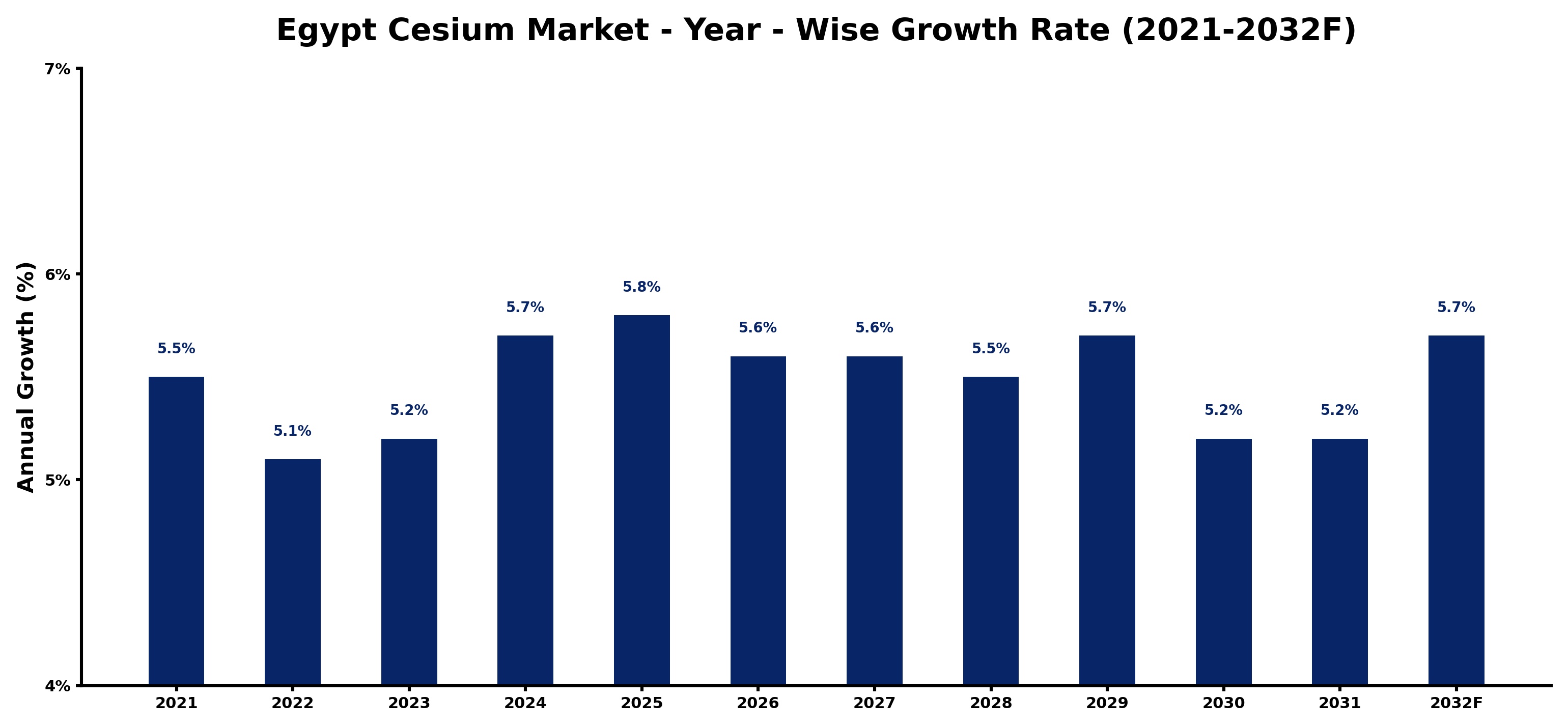 Egypt Cesium Market Year-wise Growth Rate and Key Drivers