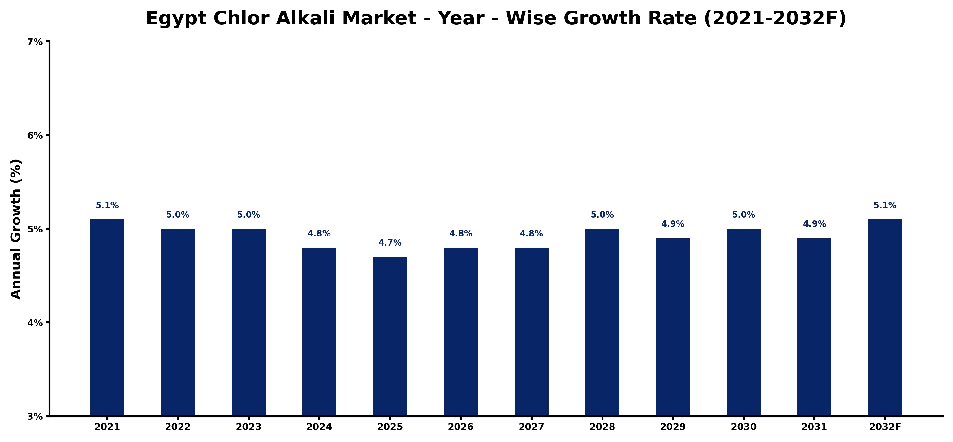 Egypt Chlor Alkali Market Year-wise Growth Rate and Key Drivers
