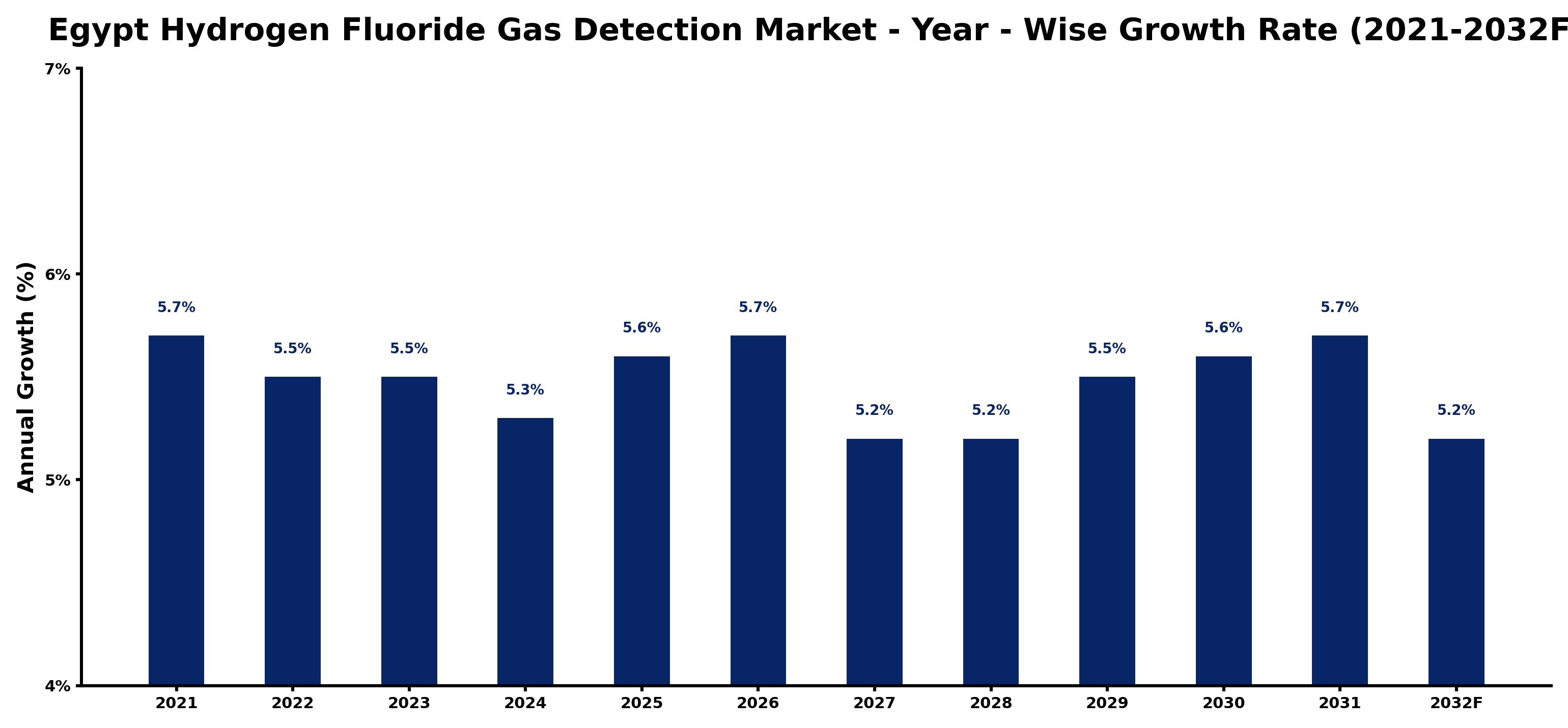 Egypt Hydrogen Fluoride Gas Detection Market Year-wise Growth Rate and Key Drivers