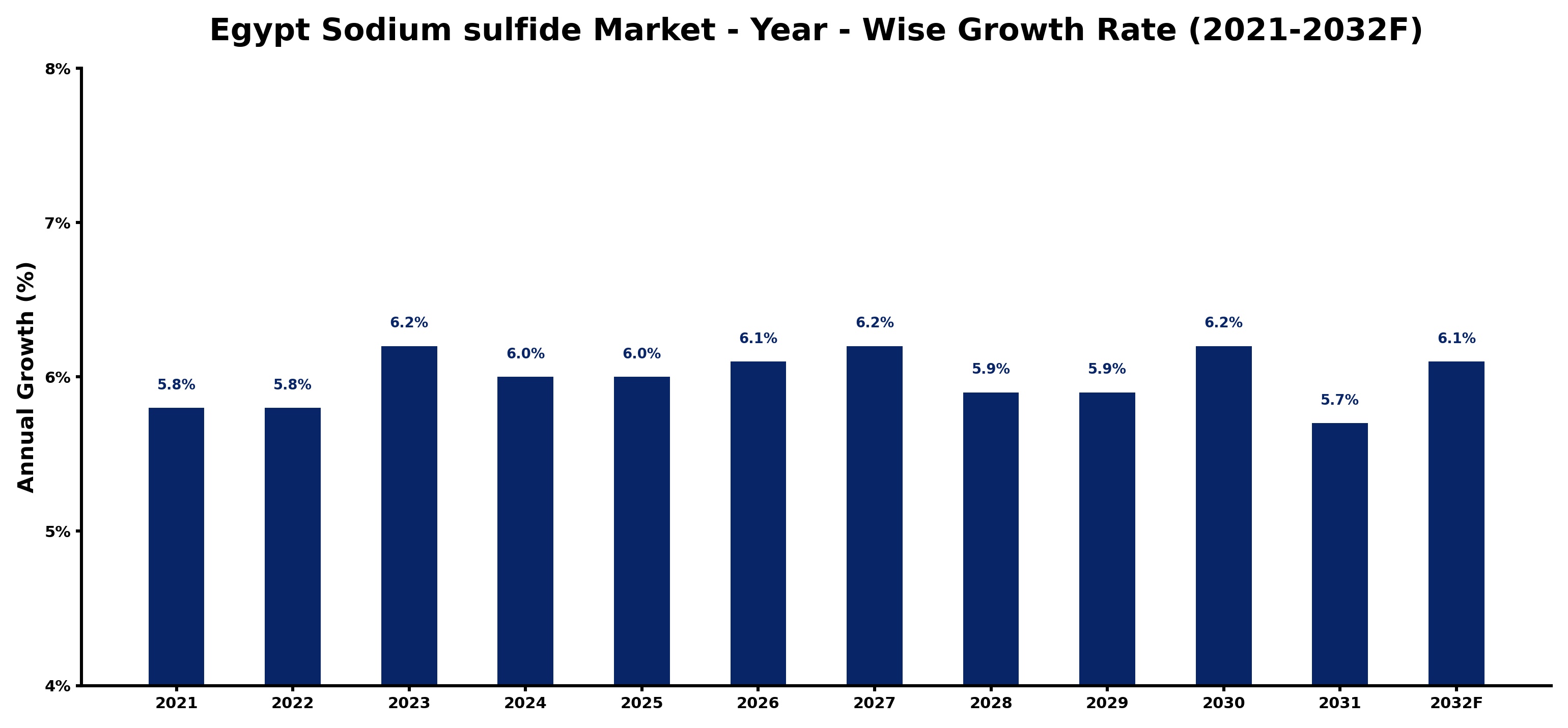 Egypt Sodium sulfide Market Year-wise Growth Rate and Key Drivers