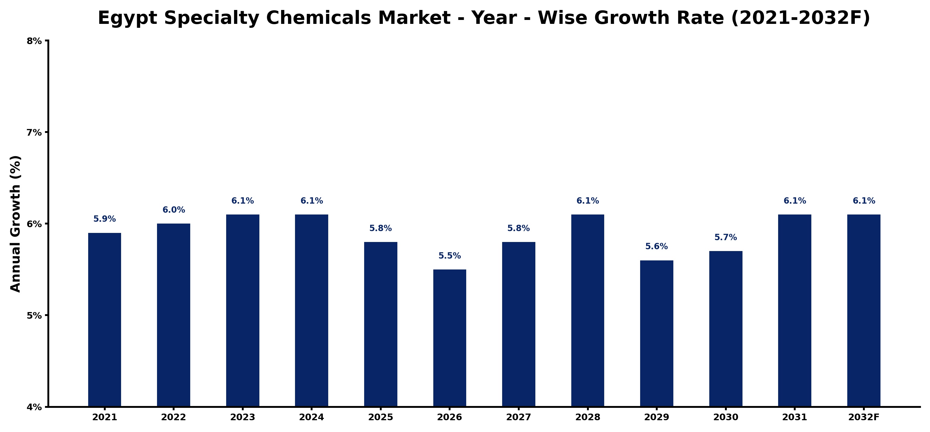 Egypt Specialty Chemicals Market Year-wise Growth Rate and Key Drivers