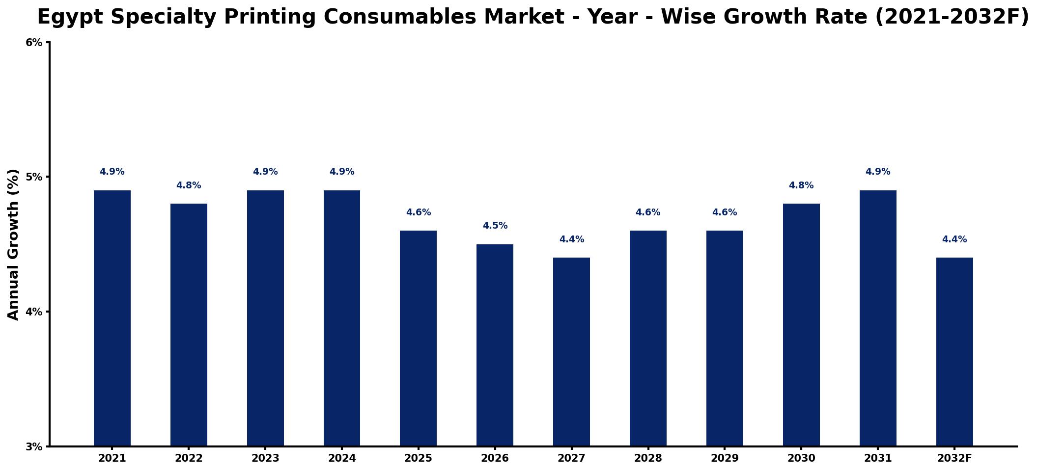 Egypt Specialty Printing Consumables Market Year-wise Growth Rate and Key Drivers