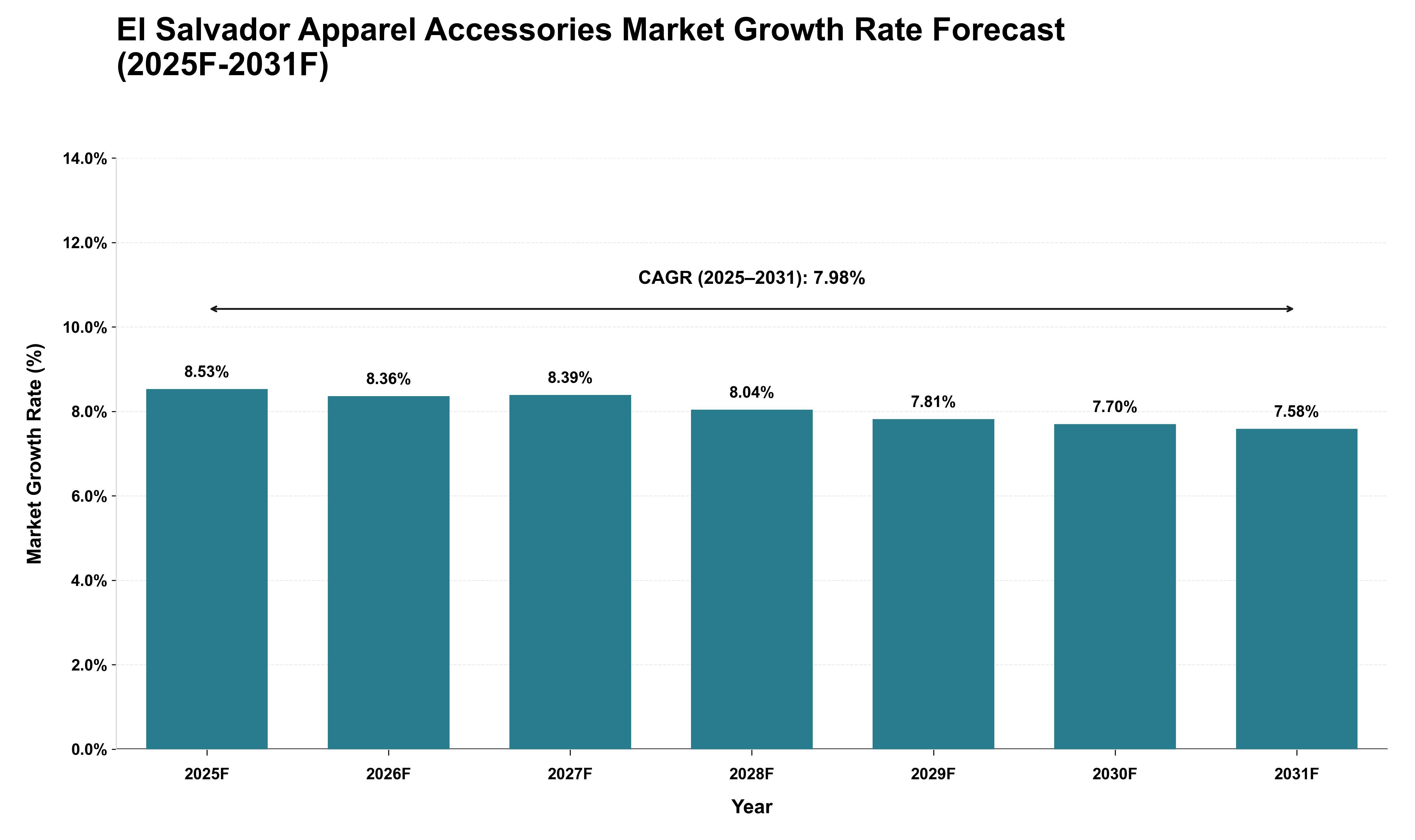 El Salvador Apparel Accessories Market Growth Rate Analysis (2025 - 2031)