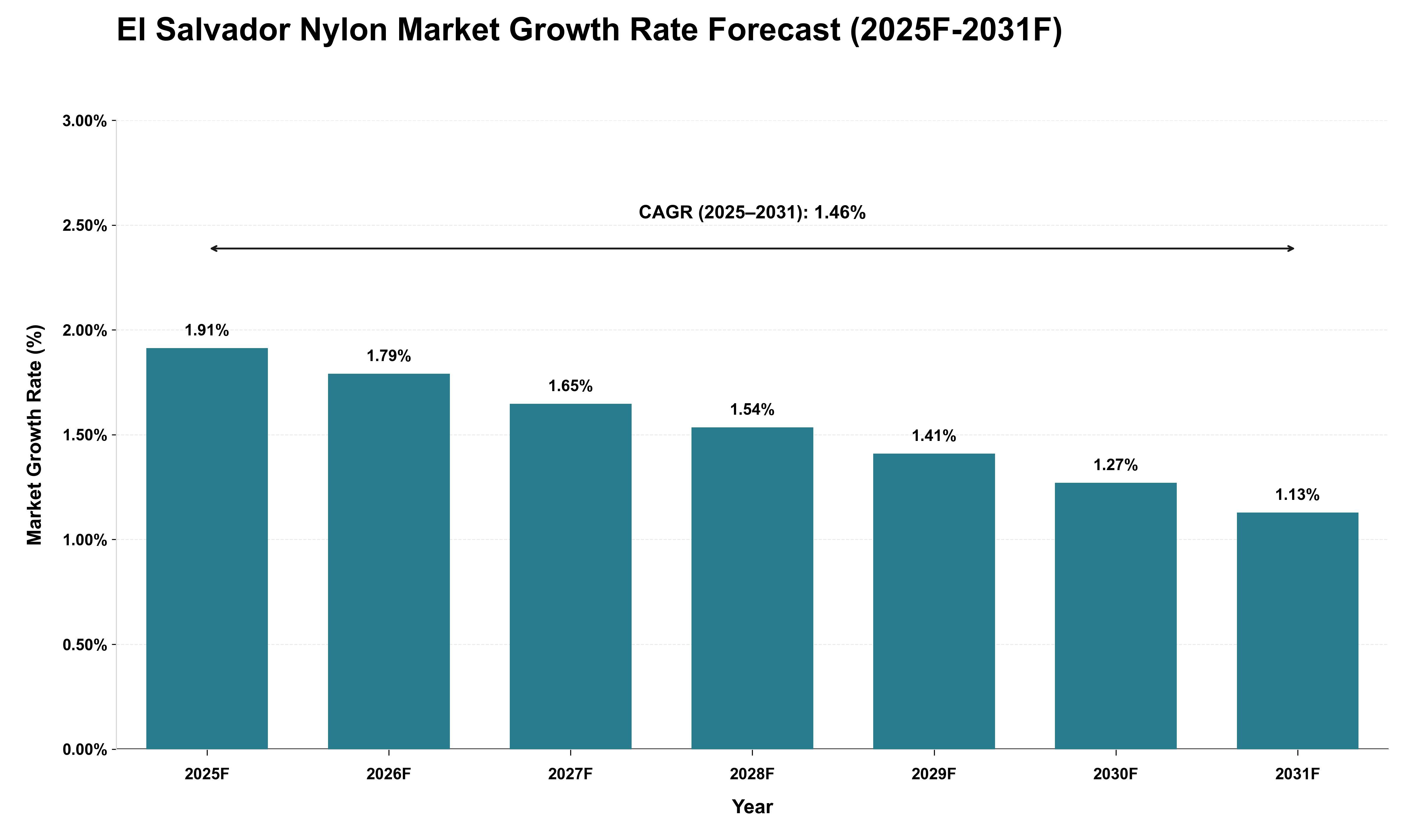 El Salvador Nylon Market Growth Rate Analysis (2025 - 2031)
