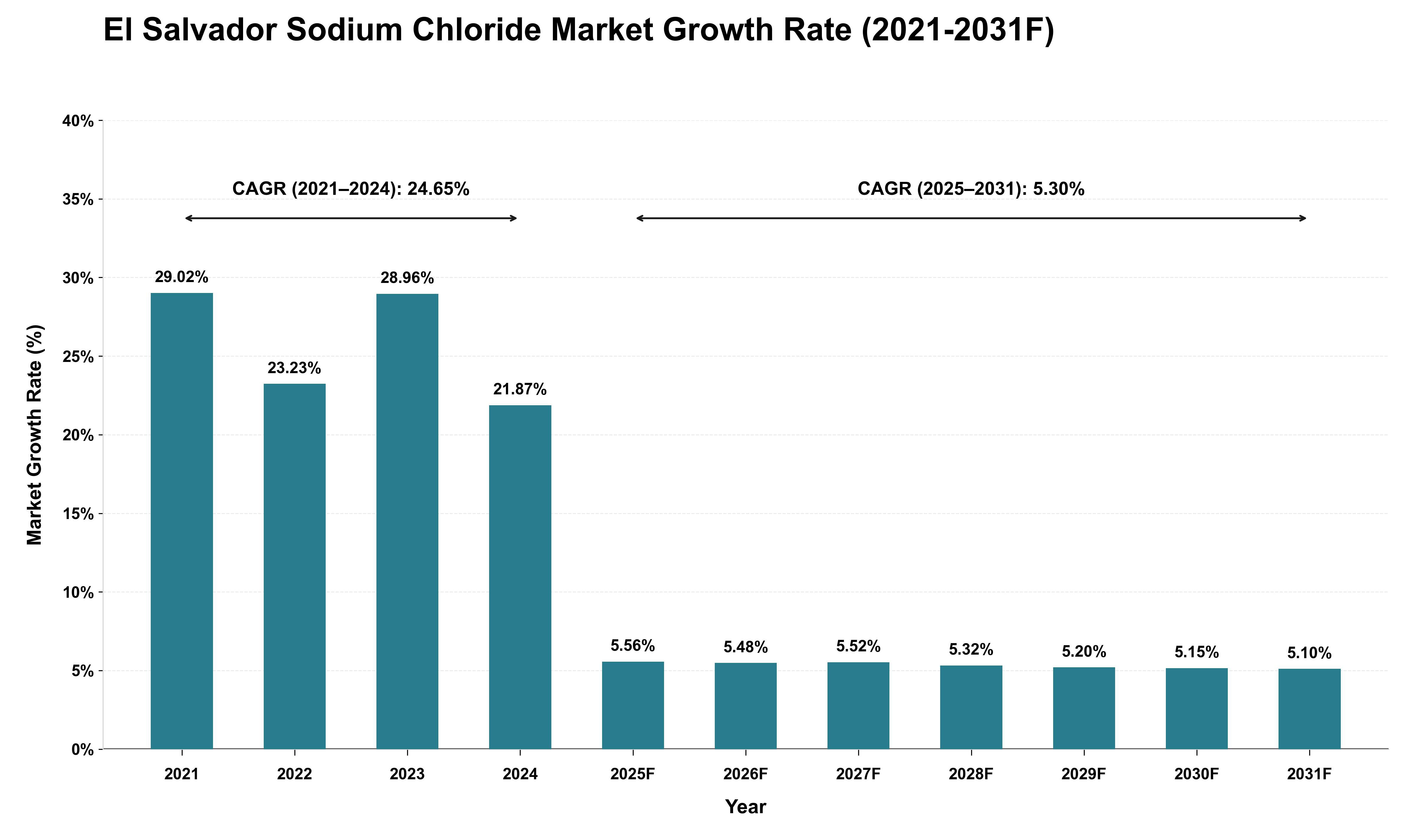 El Salvador Sodium Chloride Market Growth Rate Analysis (2021 - 2031)