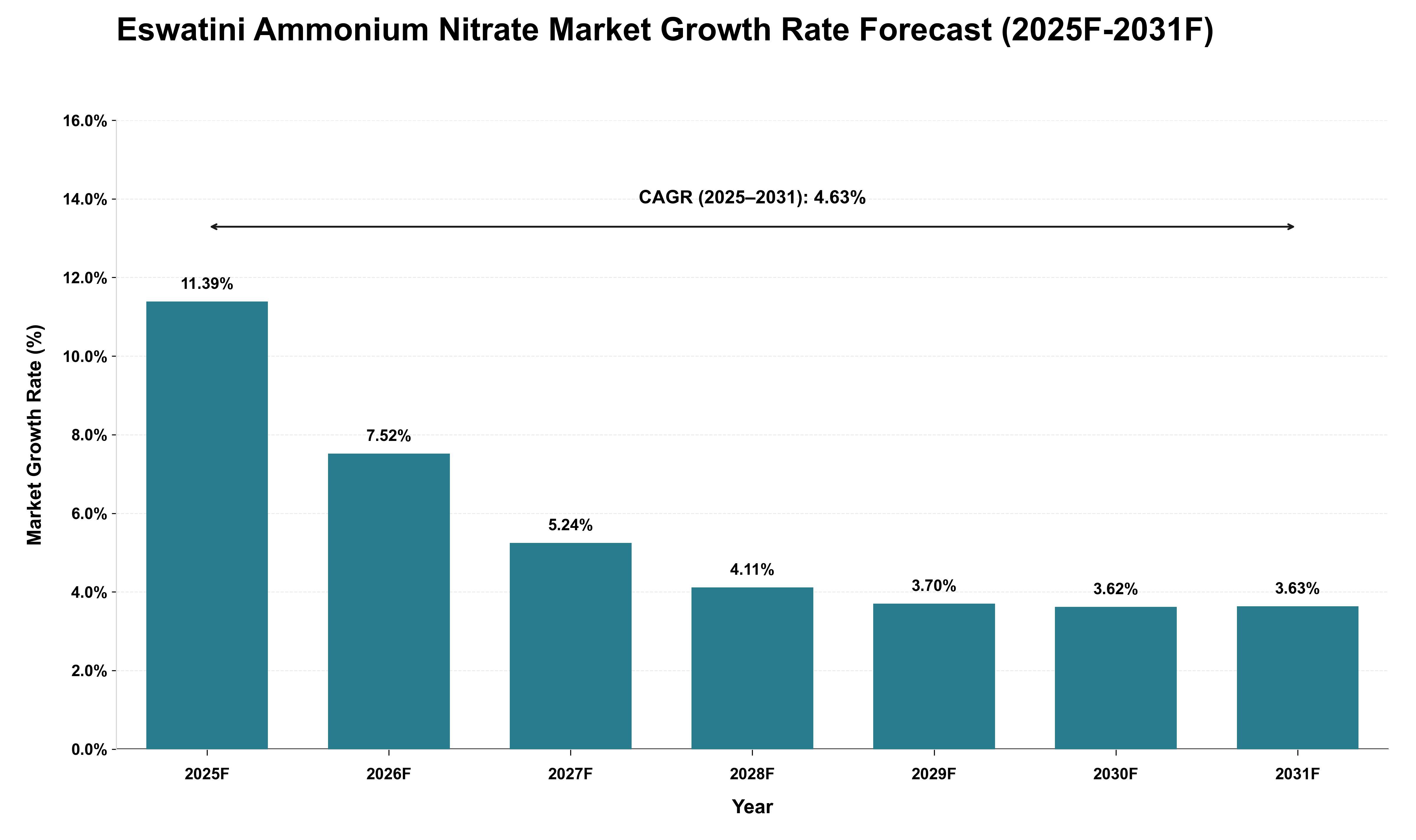 Eswatini Ammonium Nitrate Market Growth Rate Analysis (2025 - 2031)