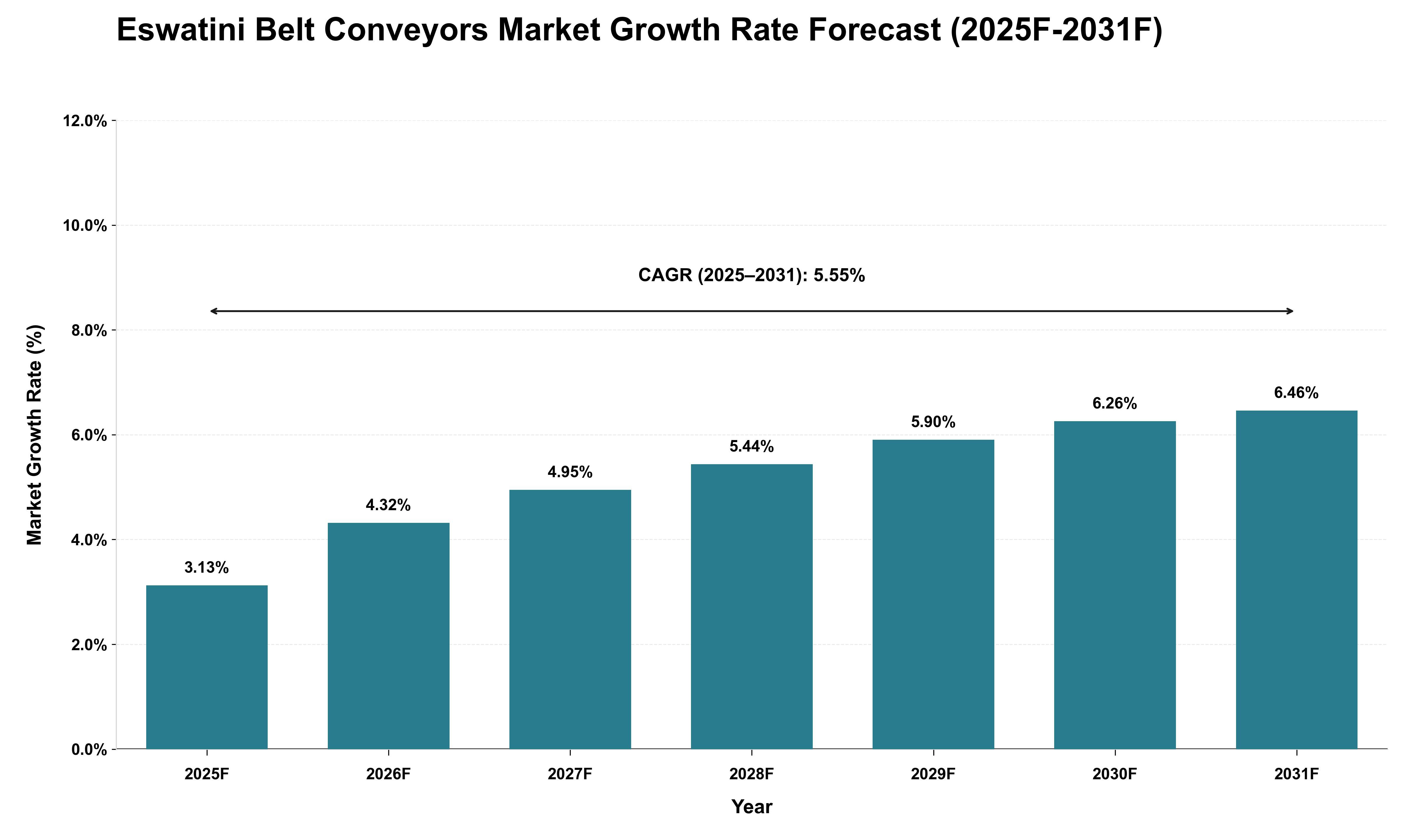 Eswatini Belt Conveyors Market Growth Rate Analysis (2025 - 2031)