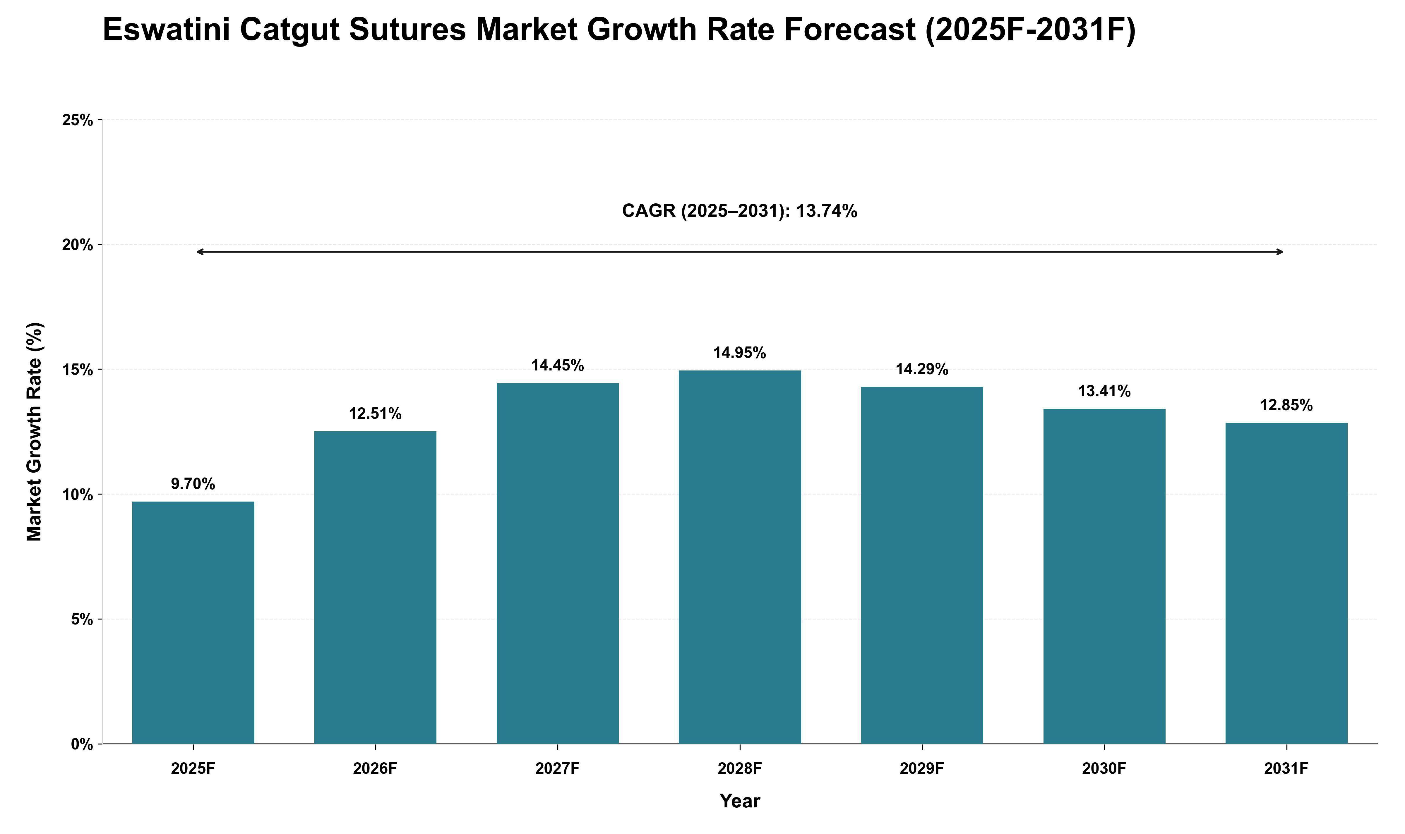 Eswatini Catgut Sutures Market Growth Rate Analysis (2025 - 2031)
