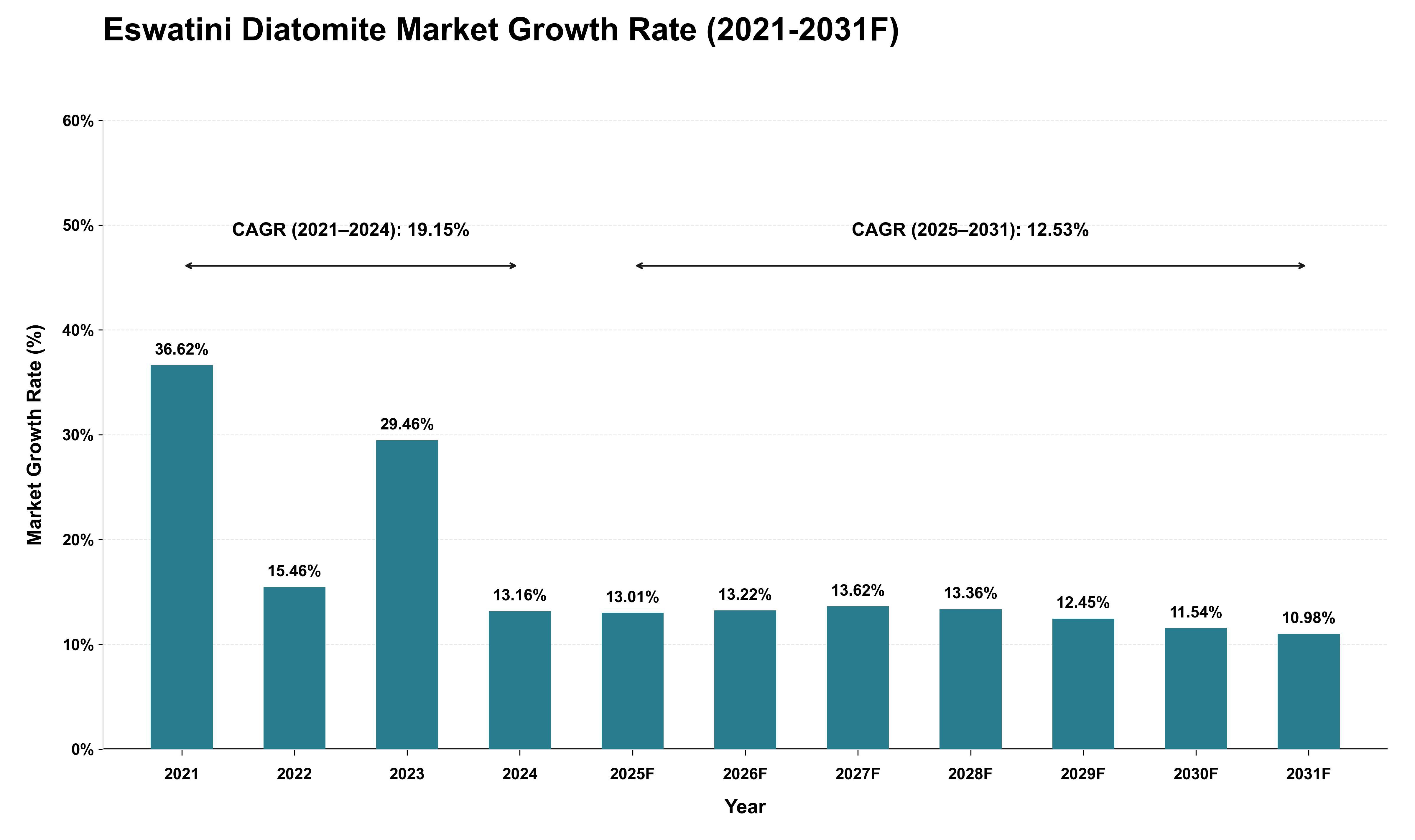 Eswatini Diatomite Market Growth Rate Analysis (2021 - 2031)