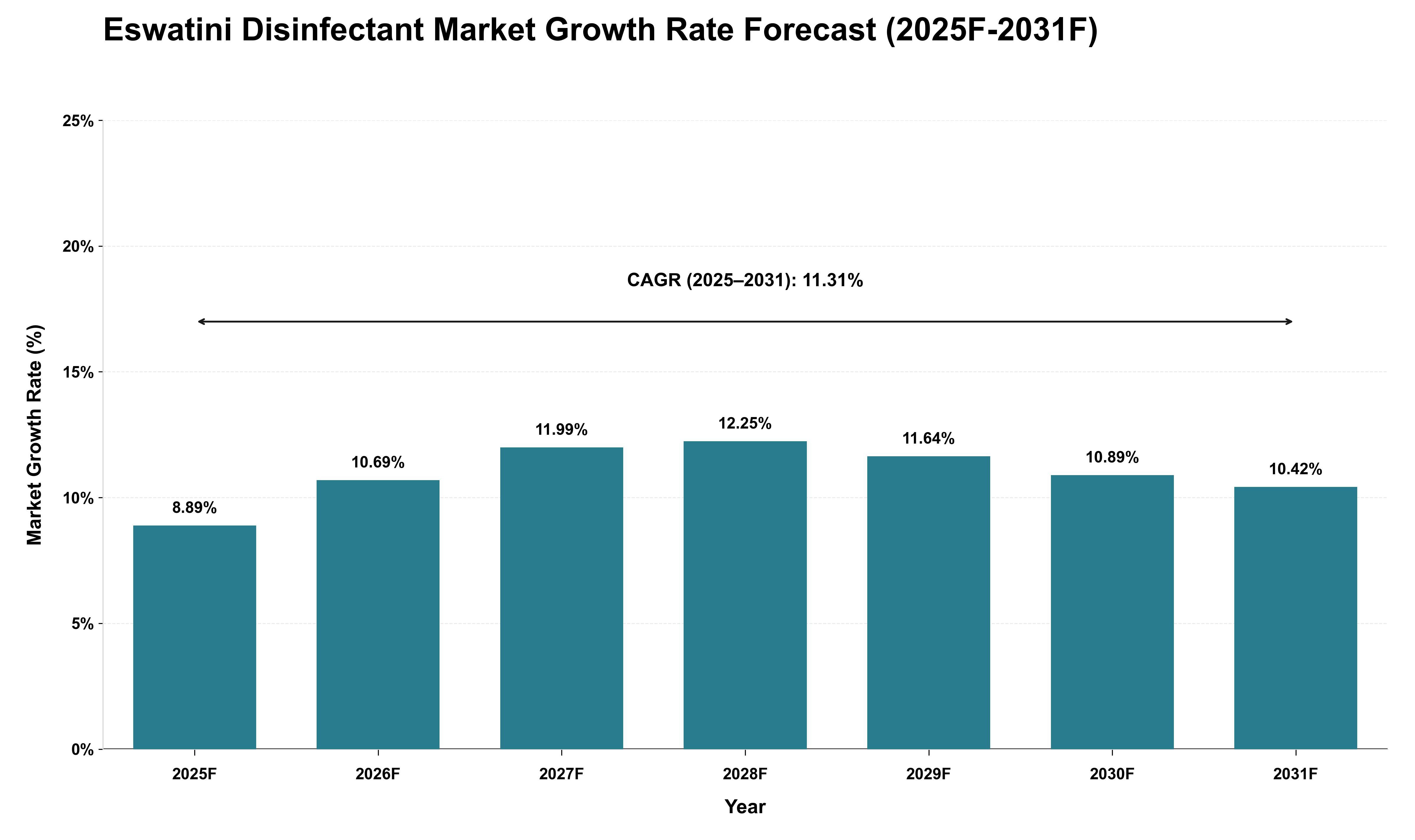 Eswatini Disinfectant Market Growth Rate Analysis (2025 - 2031)