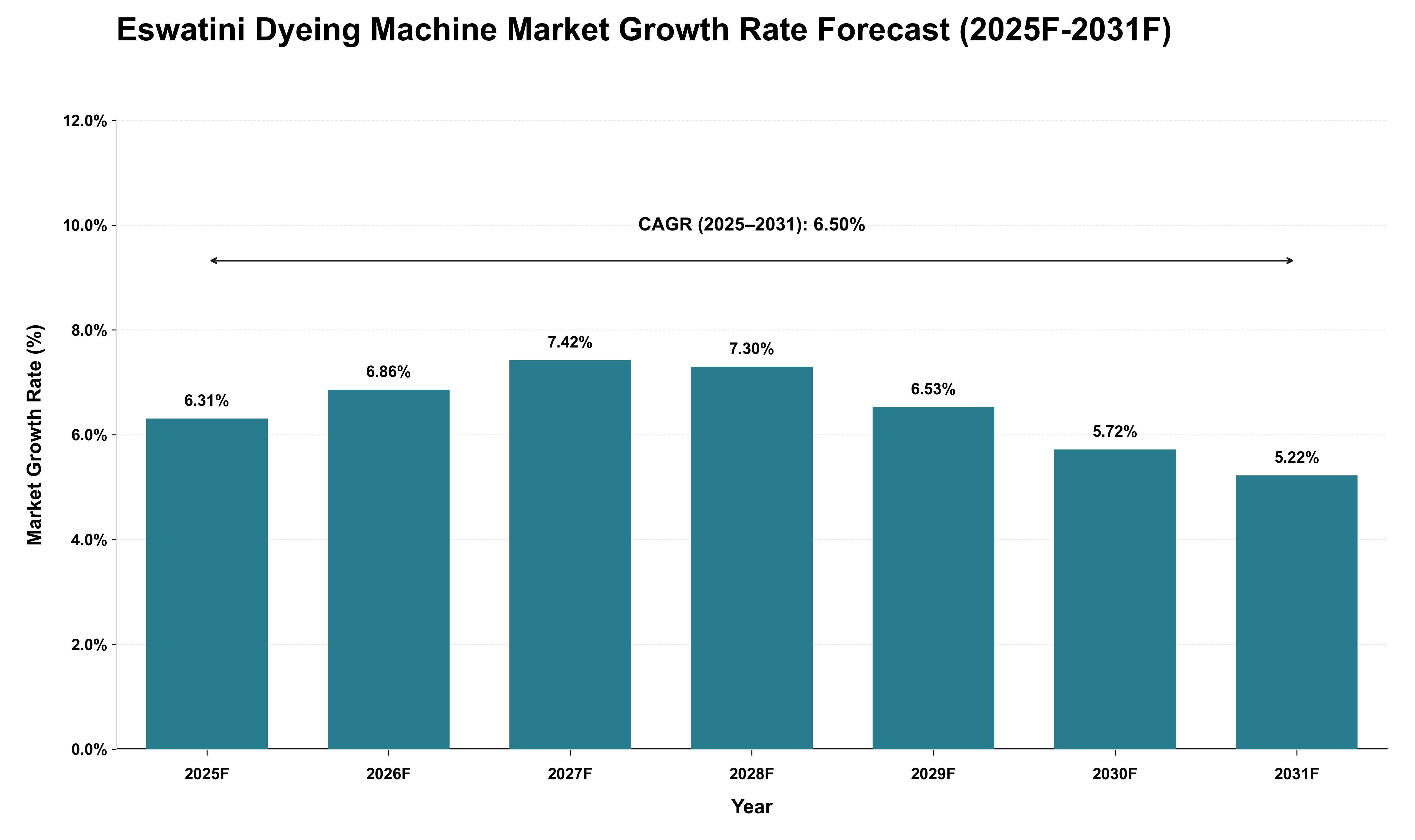 Eswatini Dyeing Machine Market Growth Rate Analysis (2025 - 2031)