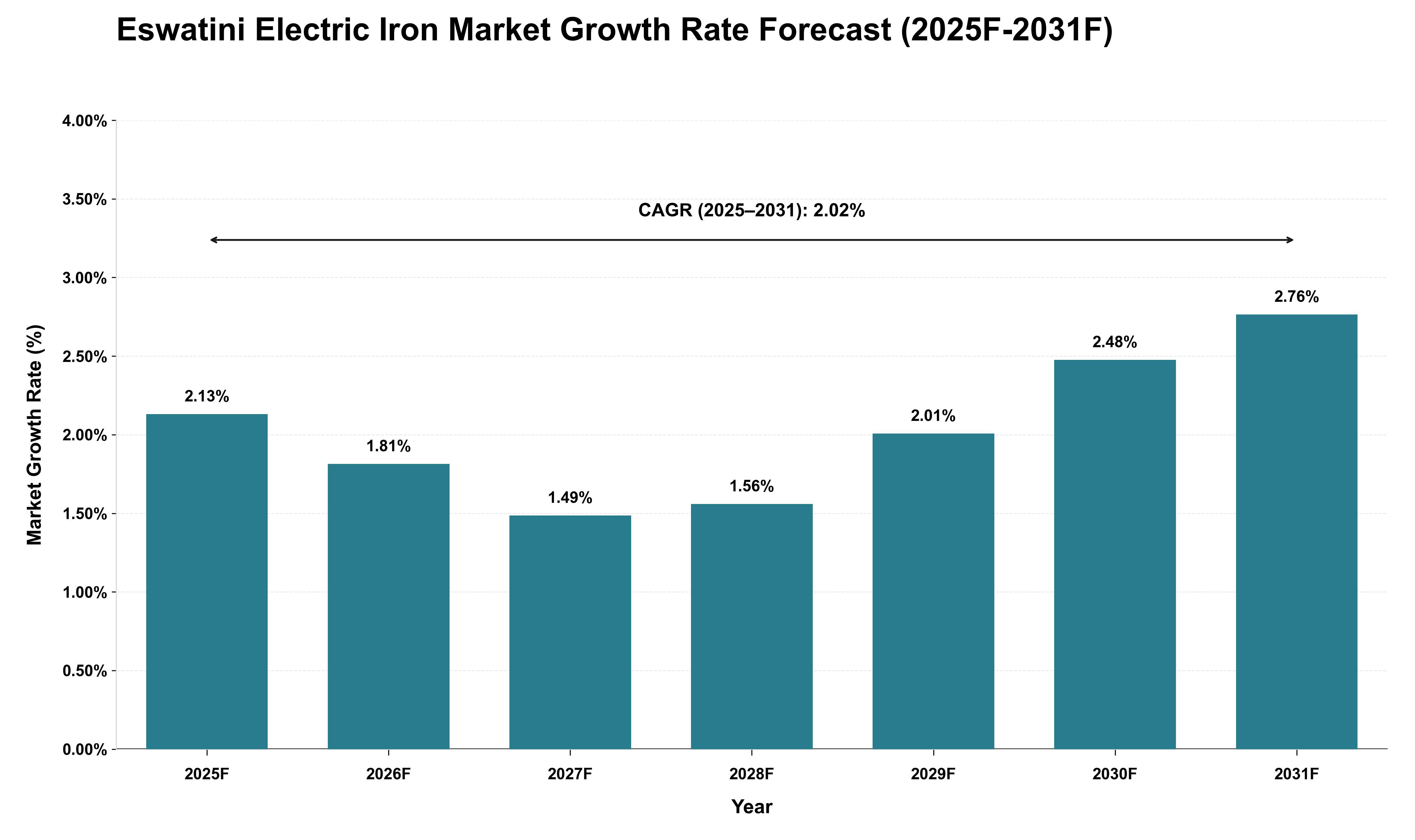 Eswatini Electric Iron Market Growth Rate Analysis (2025 - 2031)