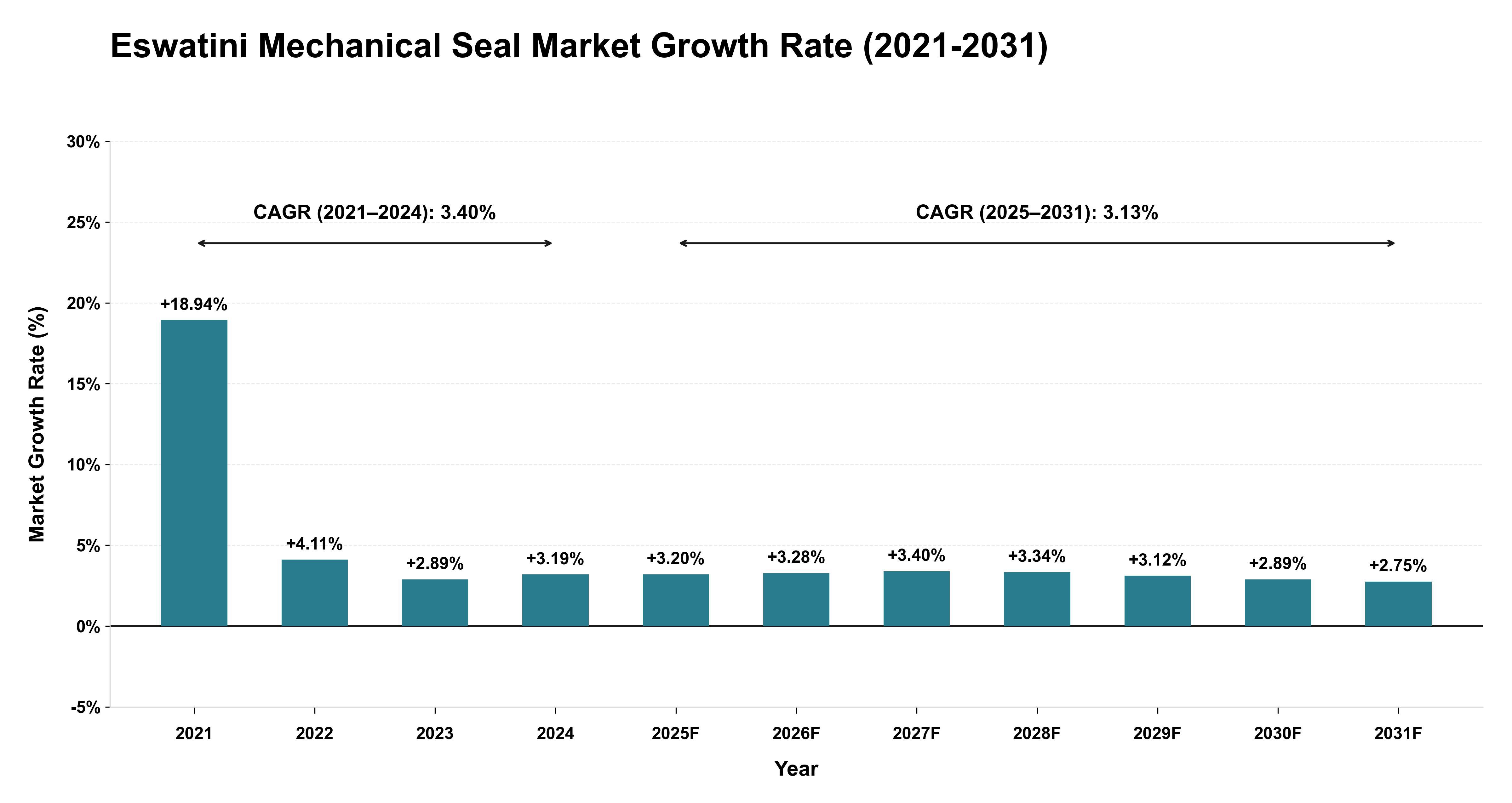 Eswatini Mechanical Seal Market Growth Rate Analysis (2021-2031)