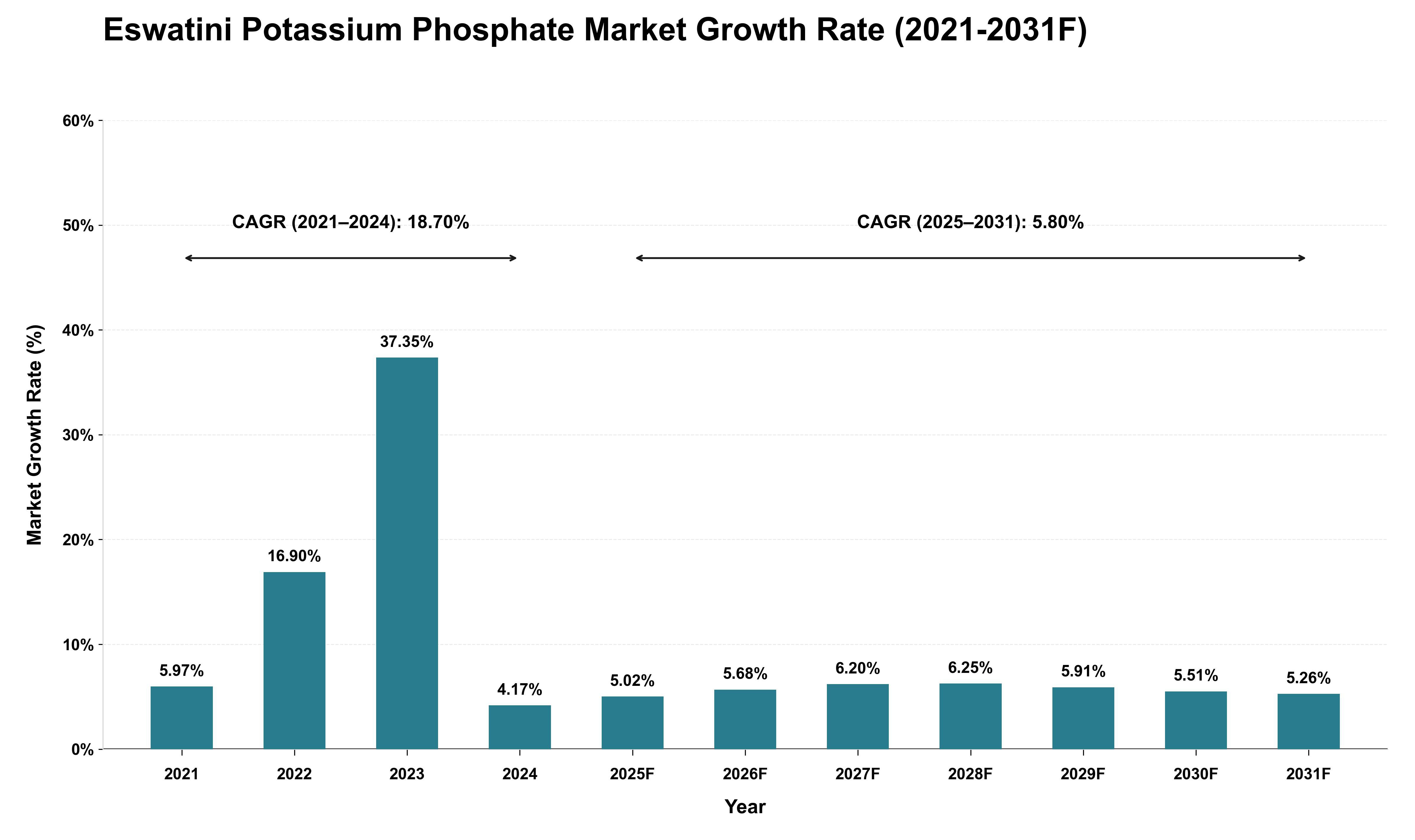 Eswatini Potassium Phosphate Market Growth Rate Analysis (2021 - 2031)