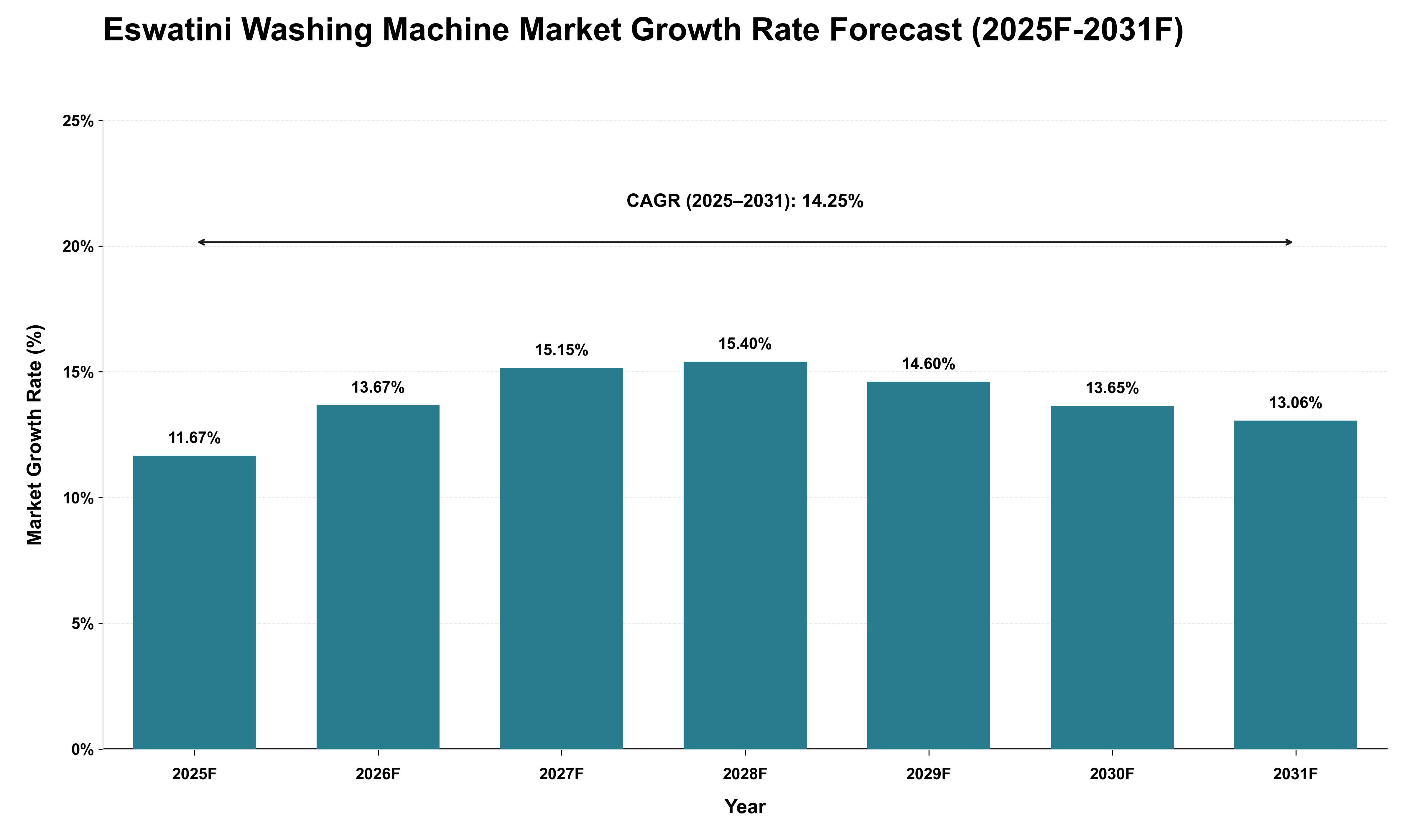 Eswatini Washing Machine Market Growth Rate Analysis (2025 - 2031)