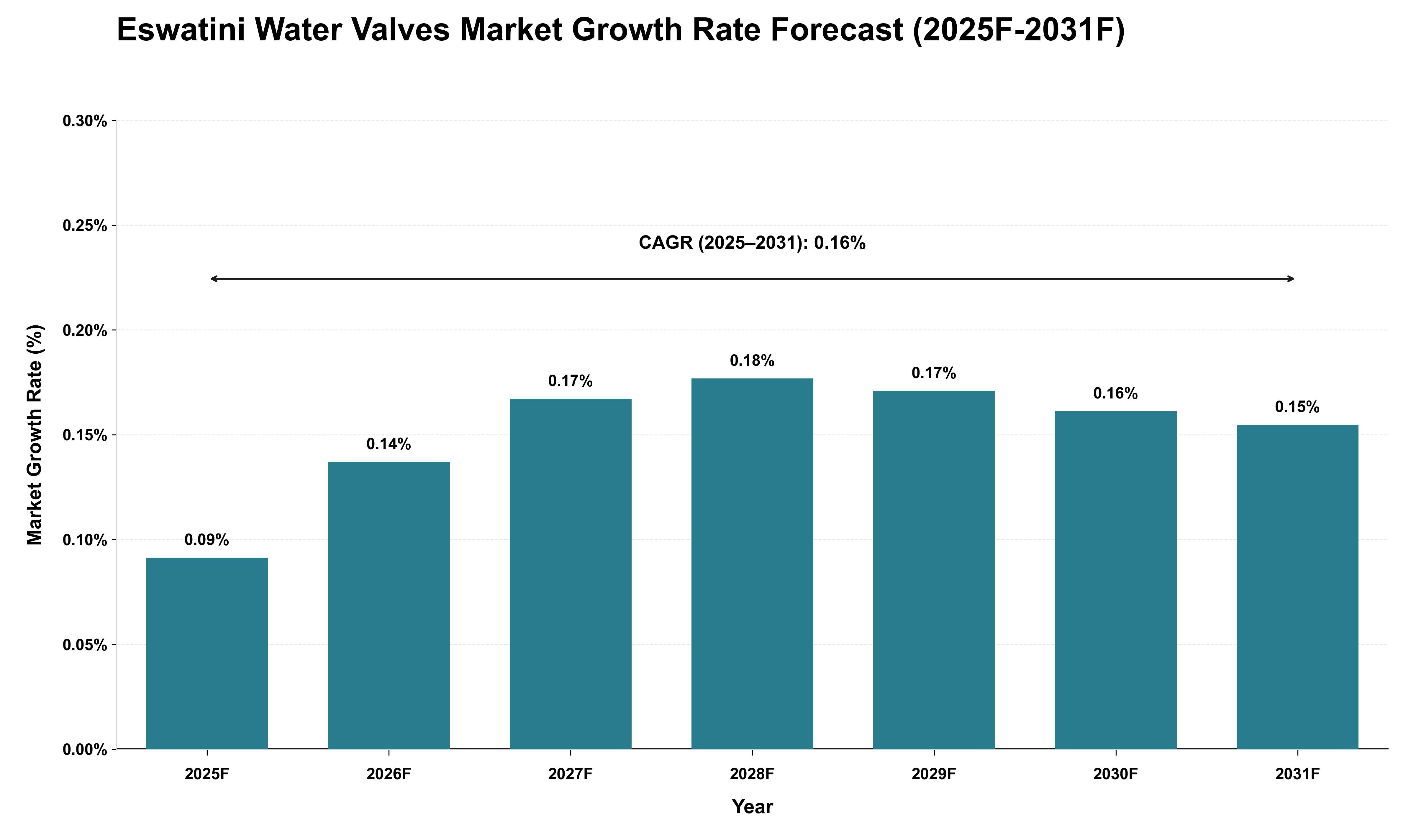 Eswatini Water Valves Market Growth Rate Analysis (2025 - 2031)
