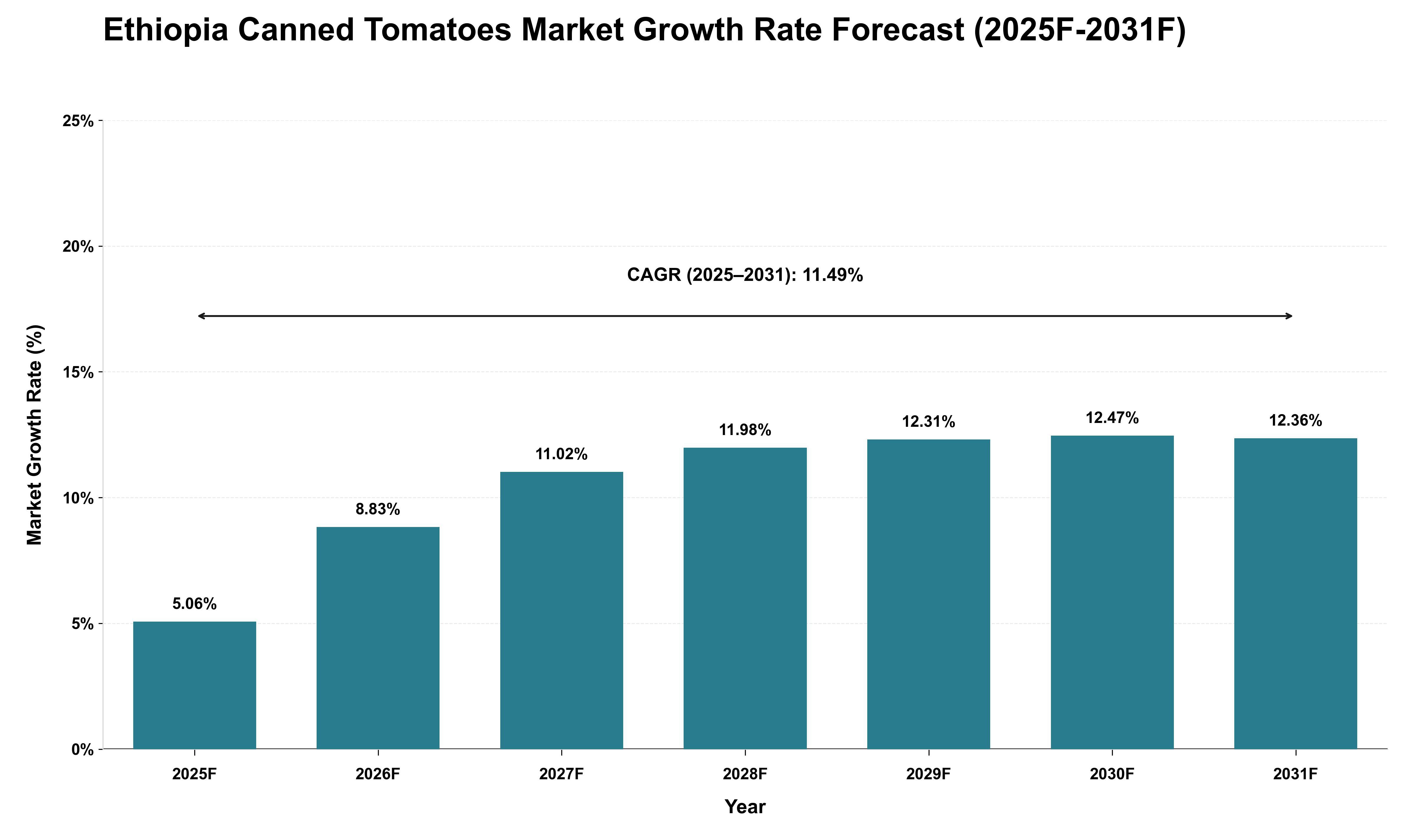 Ethiopia Canned Tomatoes Market Growth Rate Analysis (2025 - 2031)