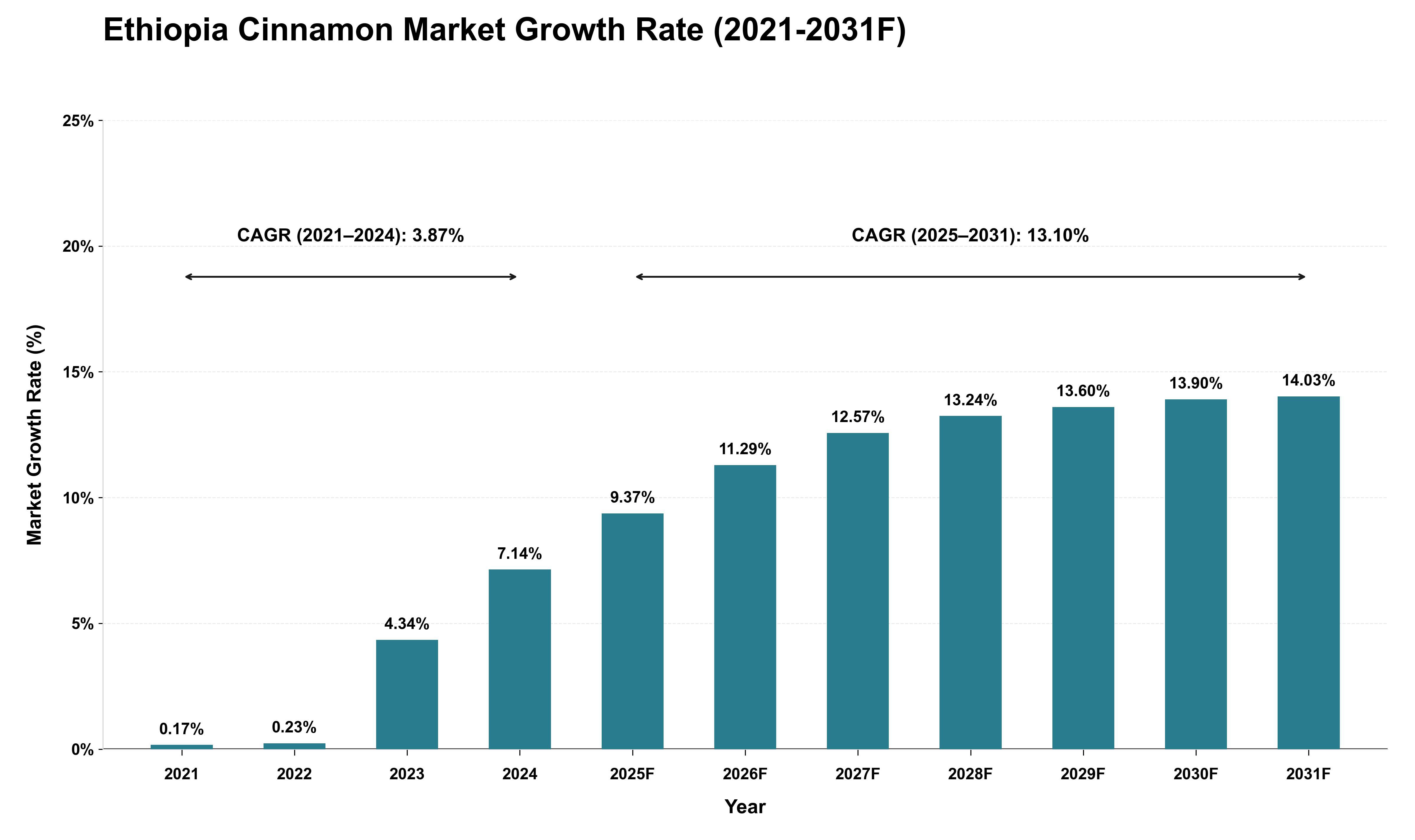 Ethiopia Cinnamon Market Growth Rate Analysis (2021 - 2031)