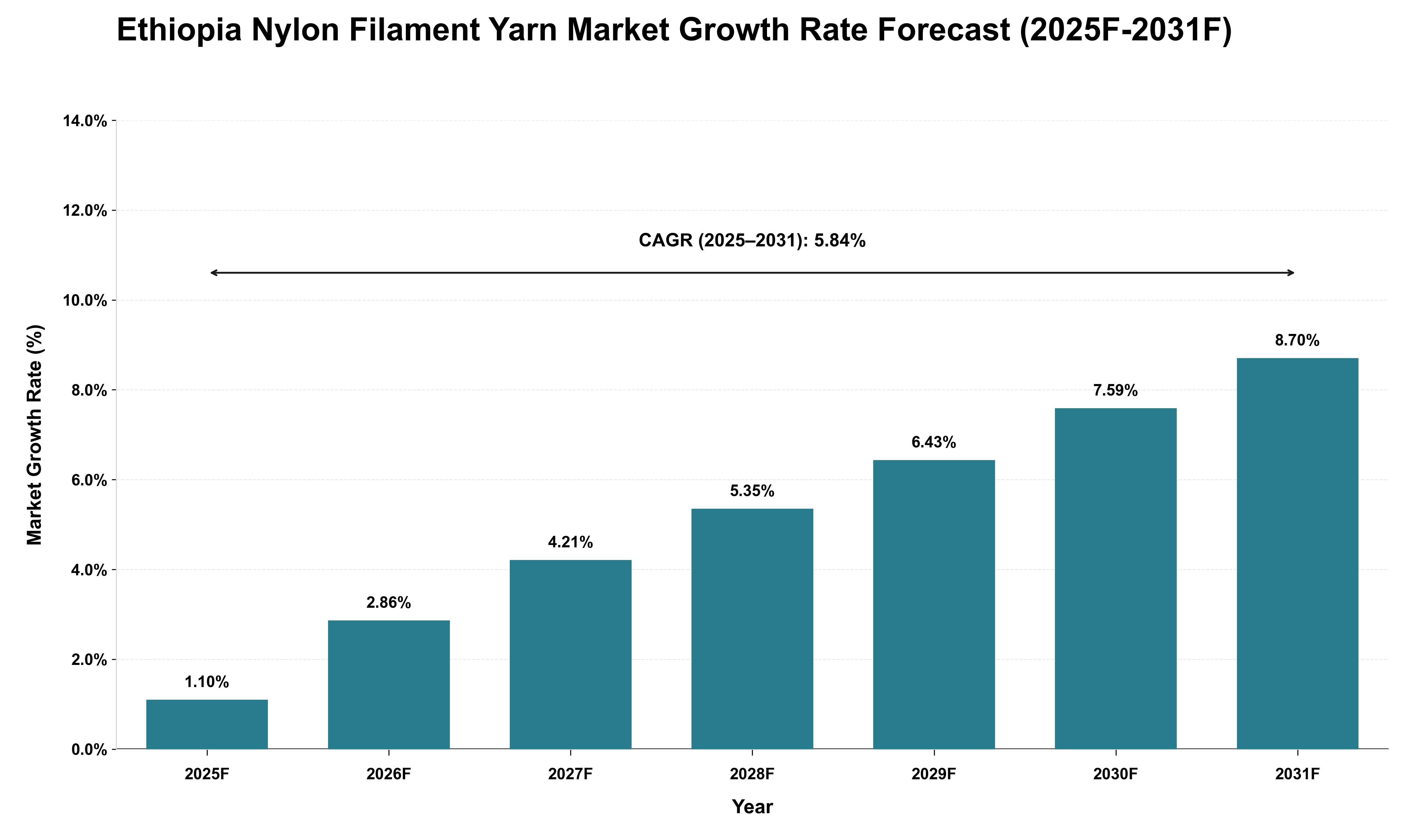 Ethiopia Nylon Filament Yarn Market Growth Rate Analysis (2025 - 2031)